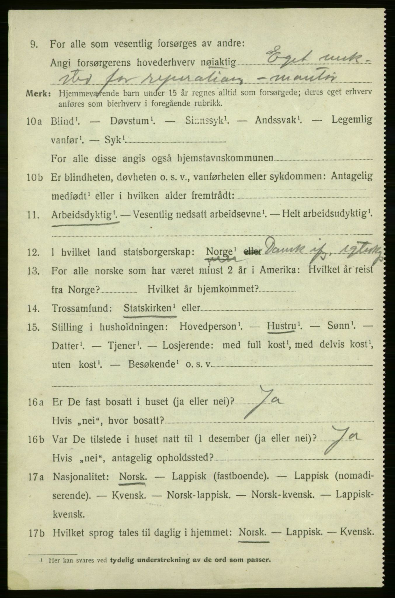 SATØ, 1920 census for Kjelvik, 1920, p. 2376