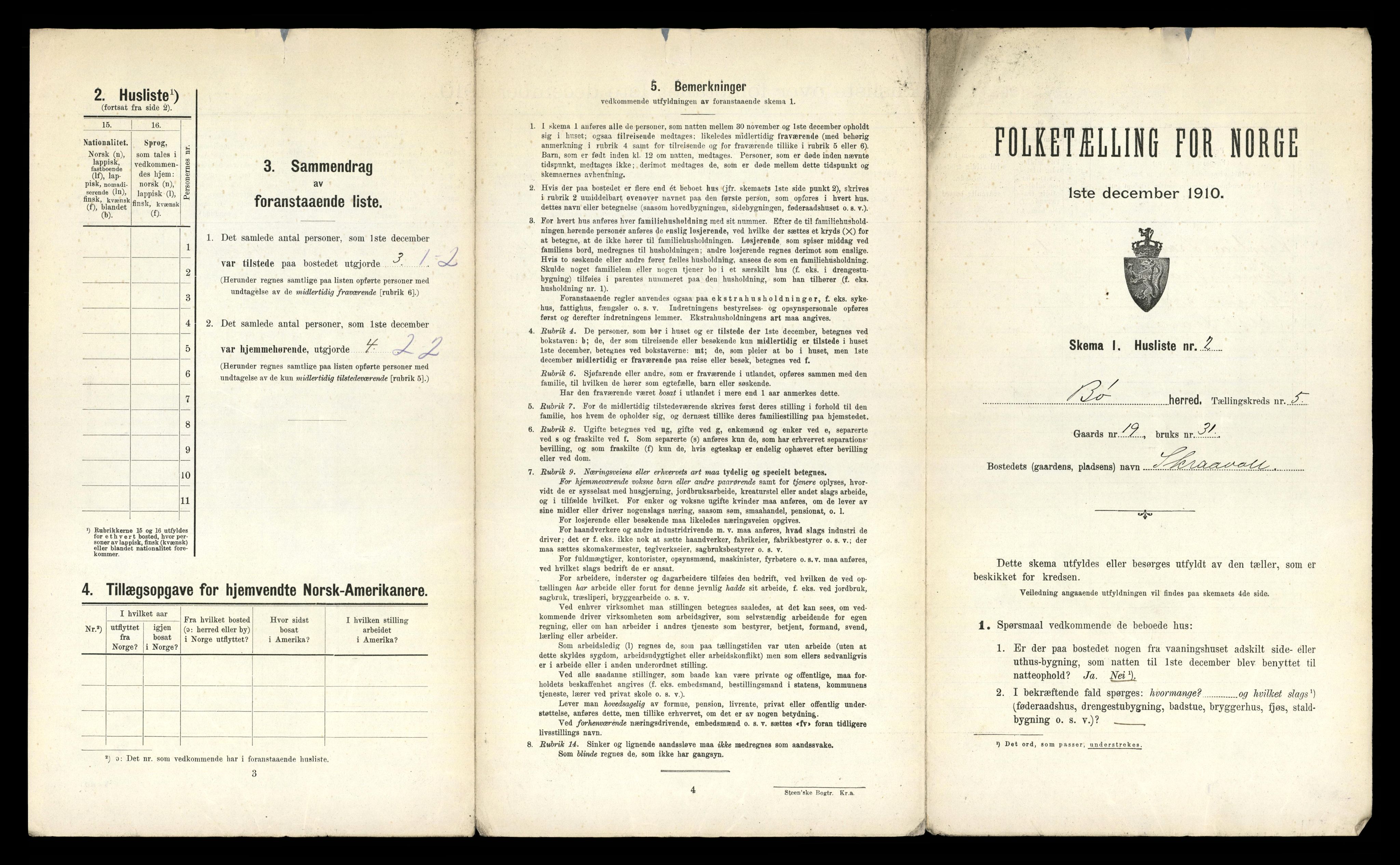 RA, 1910 census for Bø, 1910, p. 573