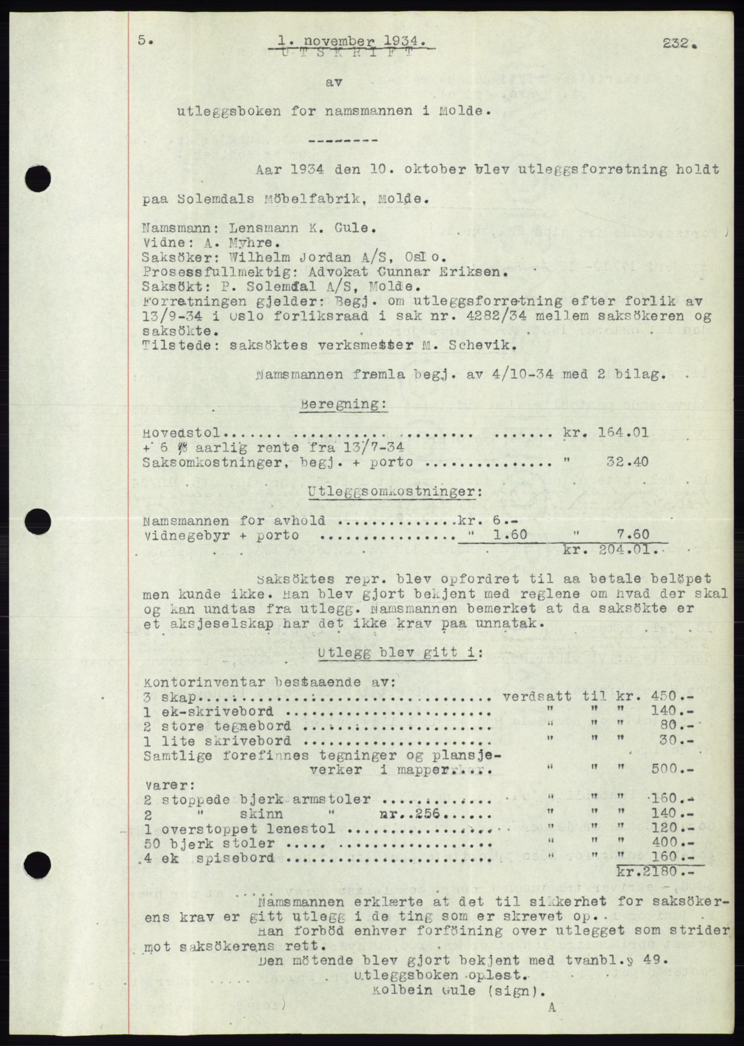 Molde byfogd, AV/SAT-A-0025/2/2C/L0012: Mortgage book no. 12, 1932-1935, Deed date: 01.11.1934