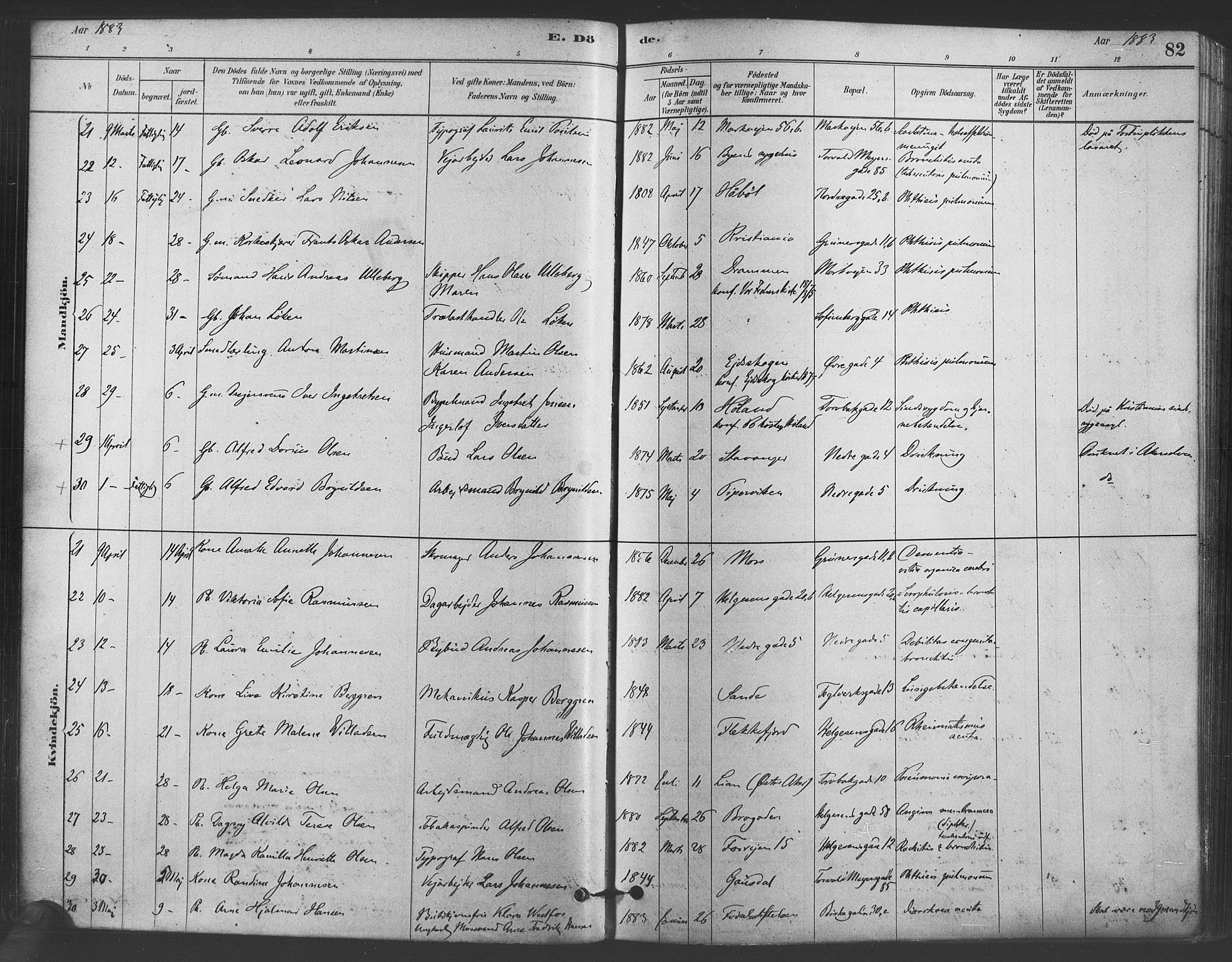 Paulus prestekontor Kirkebøker, AV/SAO-A-10871/F/Fa/L0005: Parish register (official) no. 5, 1879-1889, p. 82