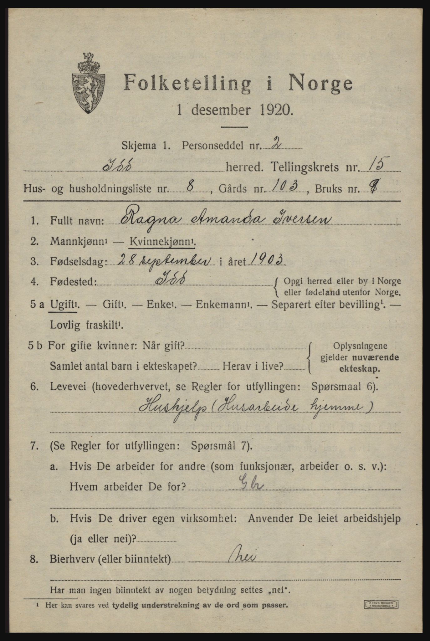 SAO, 1920 census for Idd, 1920, p. 13753