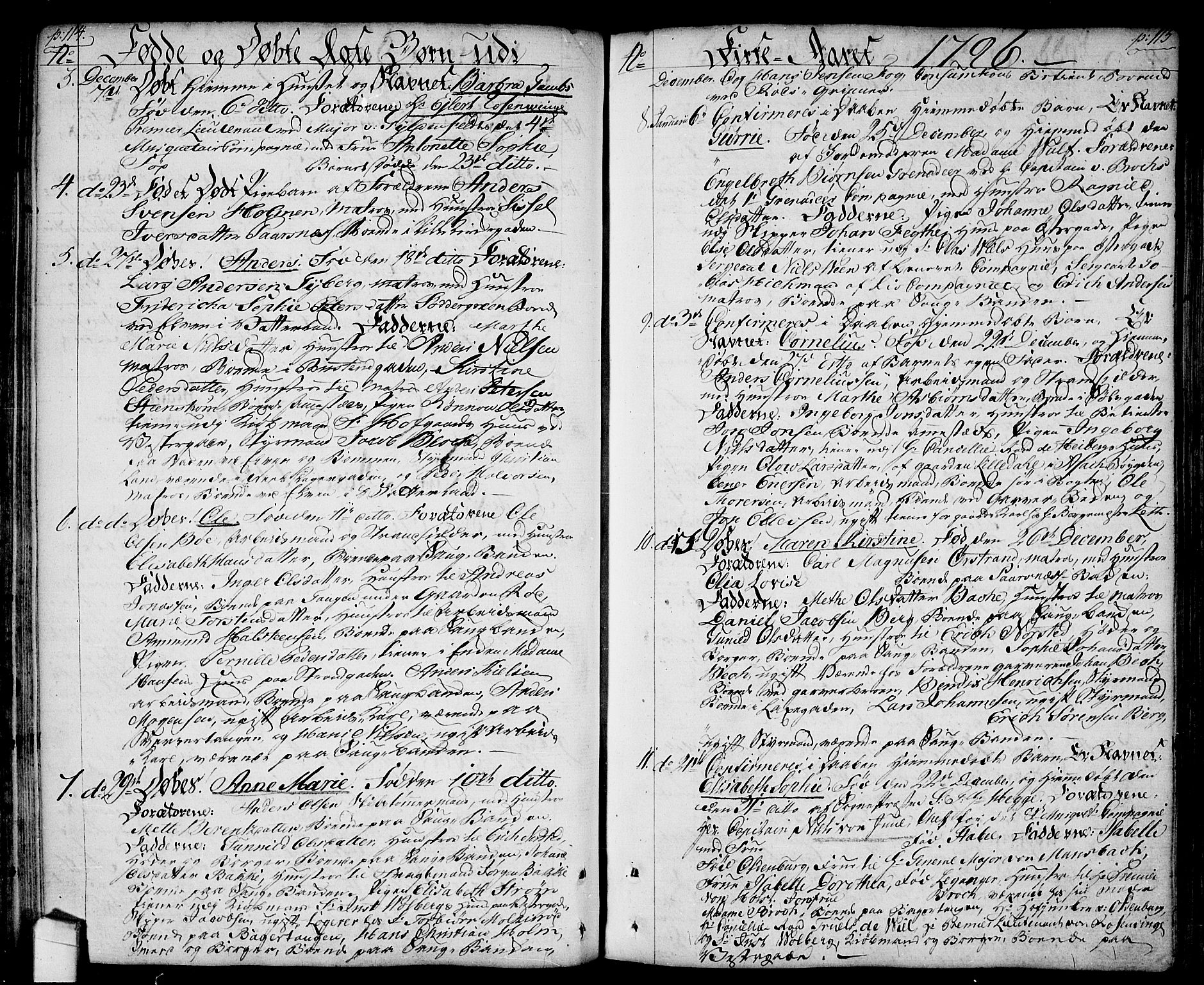 Halden prestekontor Kirkebøker, SAO/A-10909/F/Fa/L0002: Parish register (official) no. I 2, 1792-1812, p. 114-115
