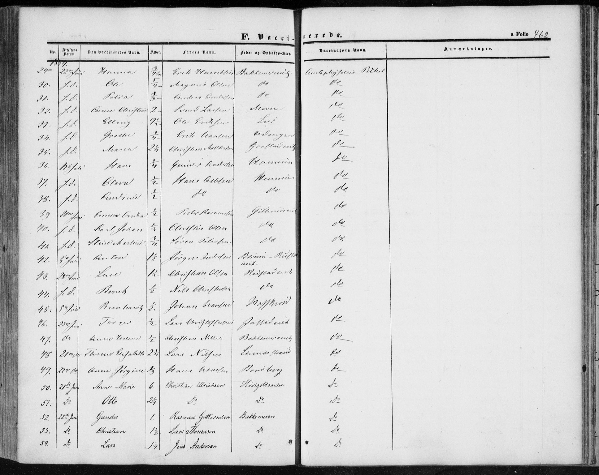 Lier kirkebøker, AV/SAKO-A-230/F/Fa/L0012: Parish register (official) no. I 12, 1854-1864, p. 462