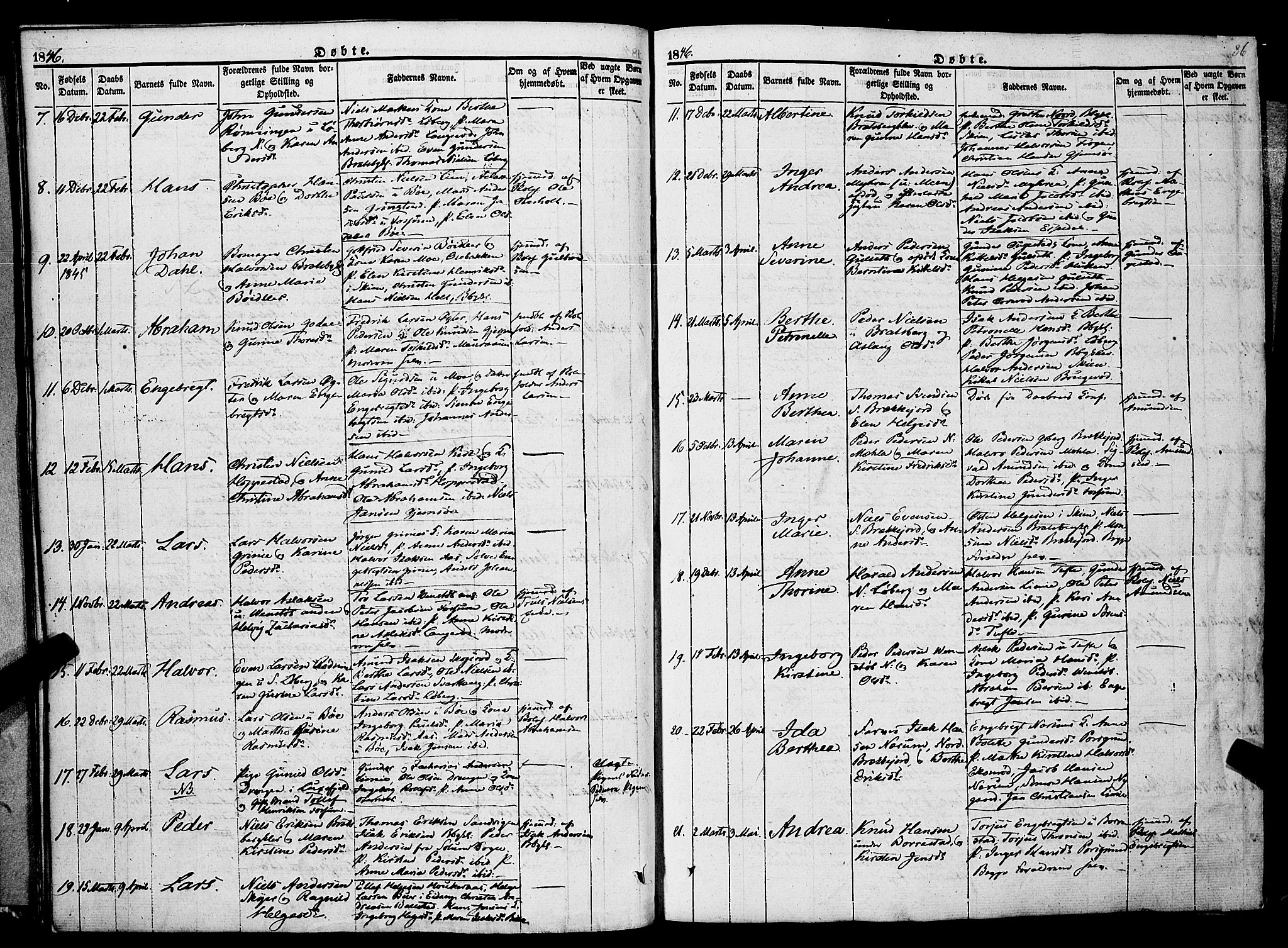 Gjerpen kirkebøker, SAKO/A-265/F/Fa/L0007a: Parish register (official) no. I 7A, 1834-1857, p. 86