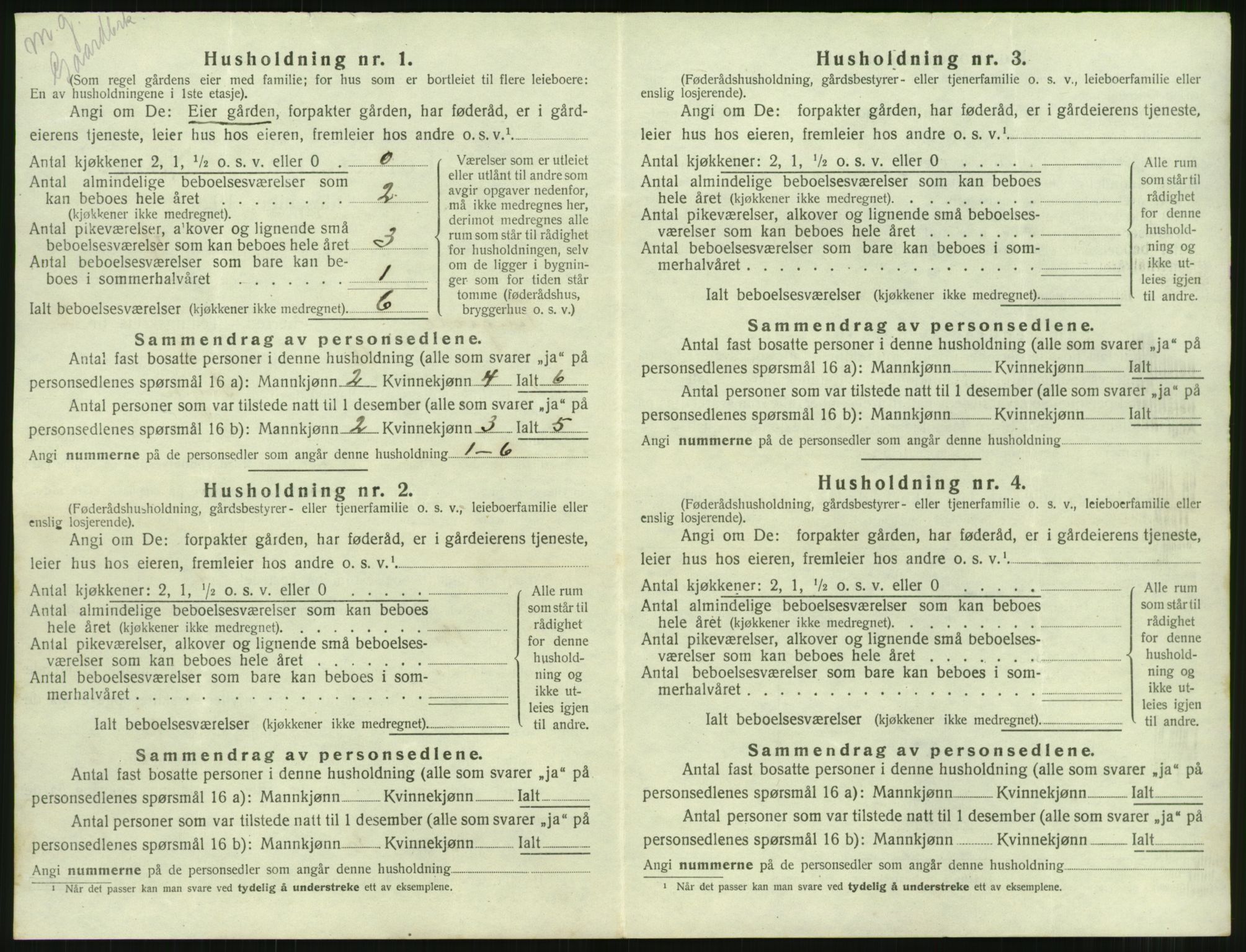 SAT, 1920 census for Tingvoll, 1920, p. 85