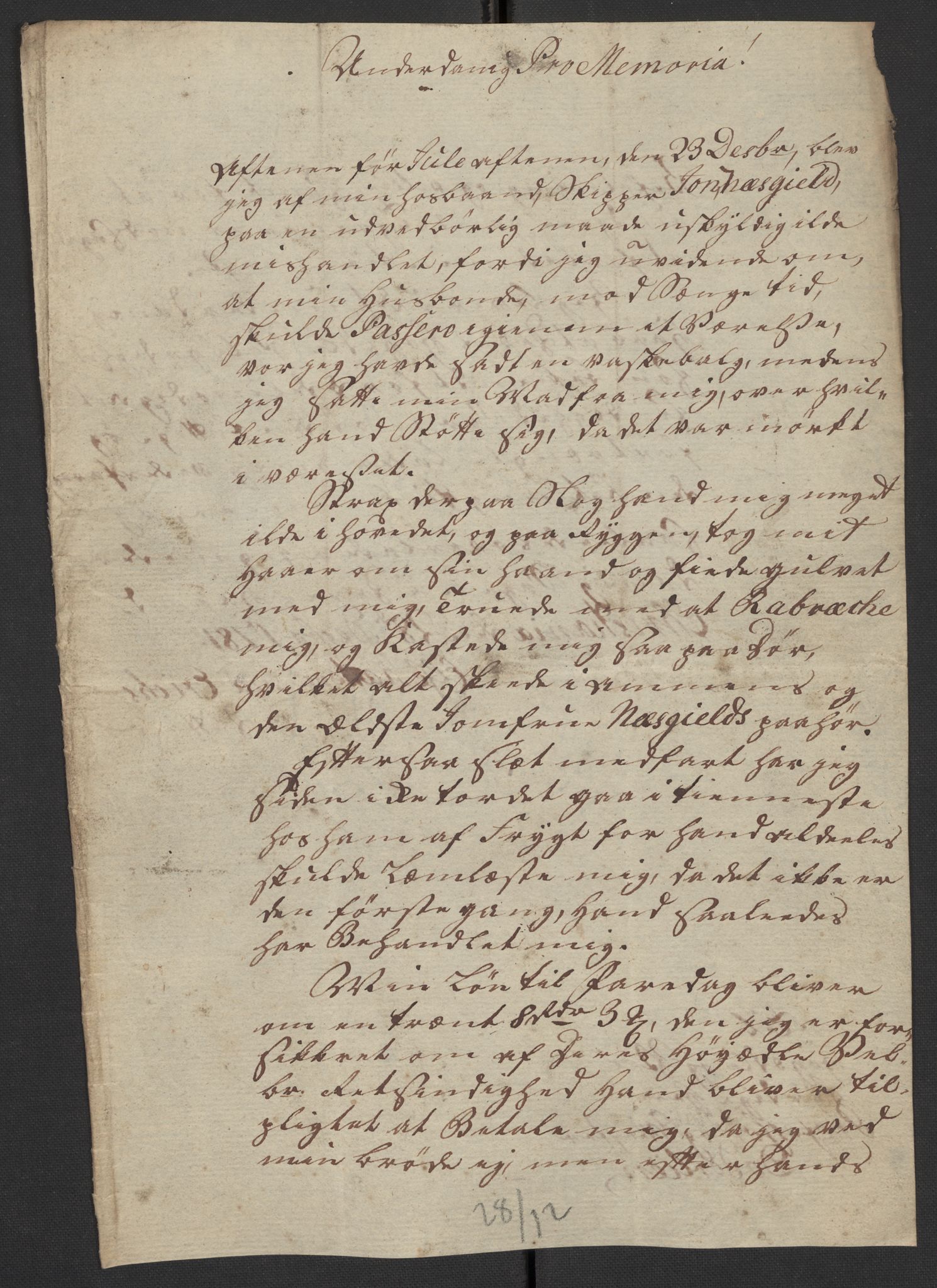 Oslo politidistrikt, AV/SAO-A-10085/D/Da/L0003: Innkomne brev, pro memoria m.v., 1781, p. 76