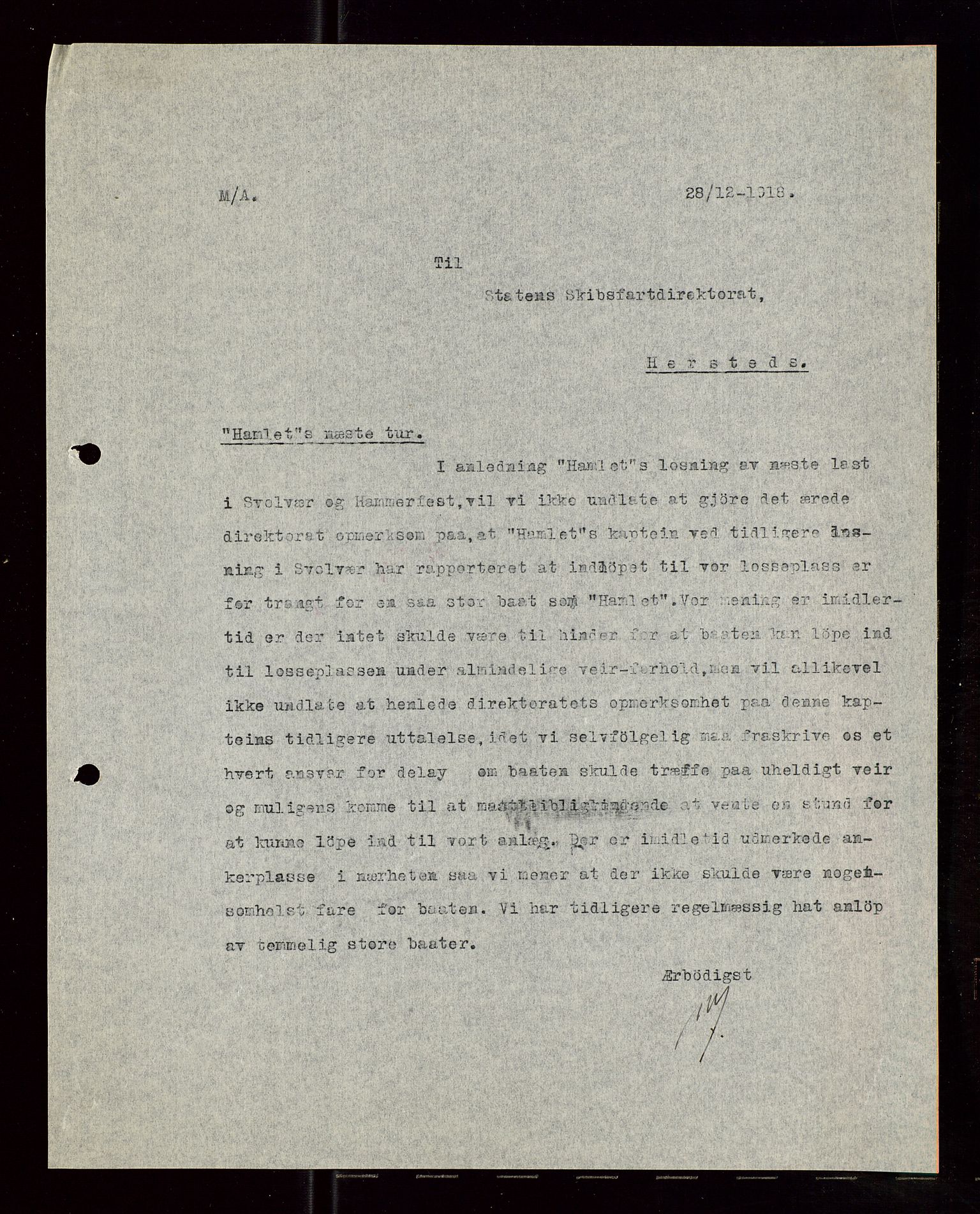 Pa 1521 - A/S Norske Shell, SAST/A-101915/E/Ea/Eaa/L0006: Sjefskorrespondanse, 1918, p. 623