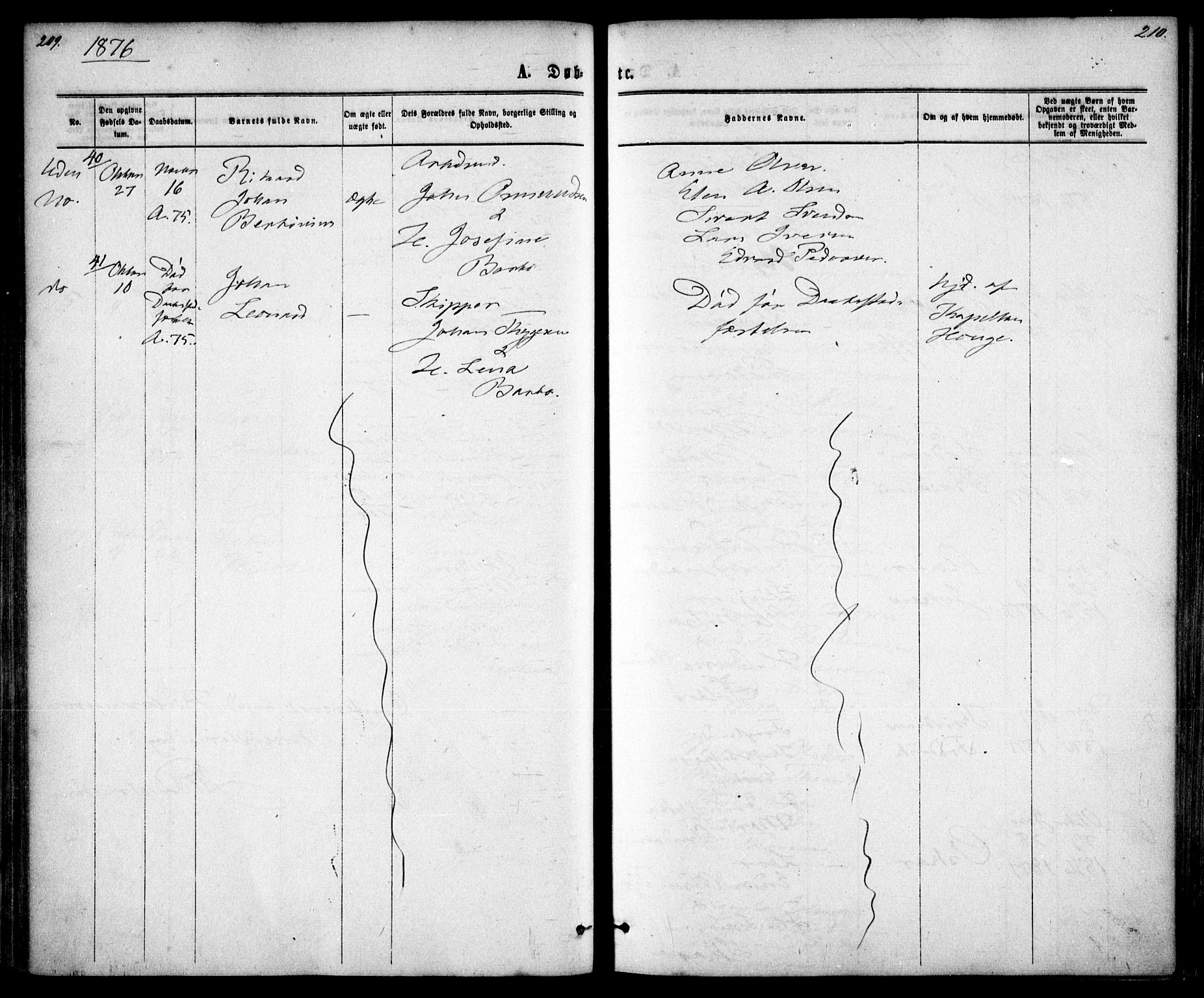 Tromøy sokneprestkontor, AV/SAK-1111-0041/F/Fa/L0008: Parish register (official) no. A 8, 1870-1877, p. 209-210