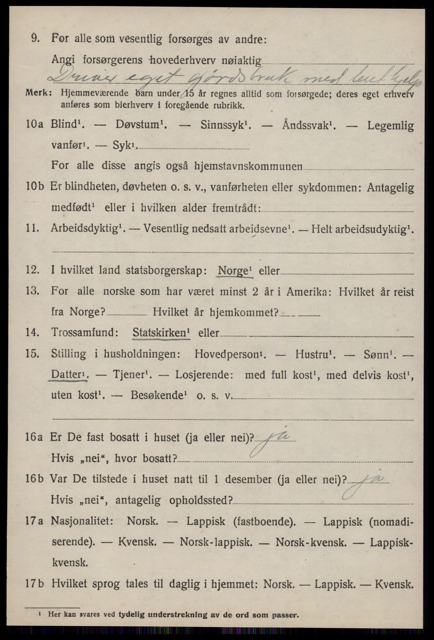 SAT, 1920 census for Singsås, 1920, p. 3024