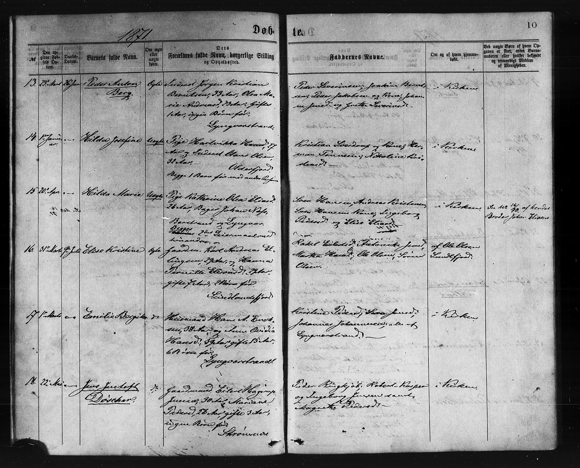 Ministerialprotokoller, klokkerbøker og fødselsregistre - Nordland, SAT/A-1459/876/L1096: Parish register (official) no. 876A02, 1870-1886, p. 10