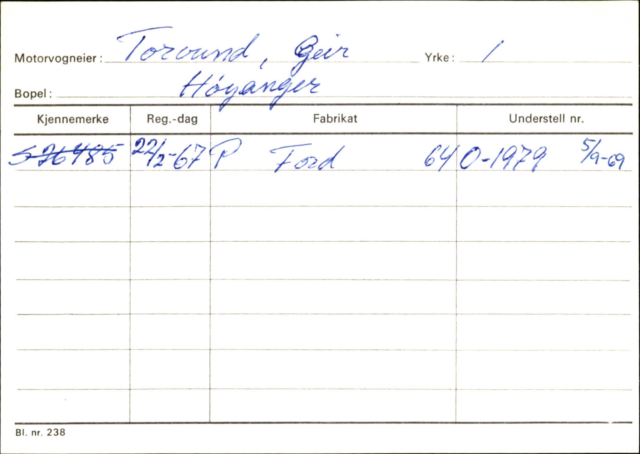 Statens vegvesen, Sogn og Fjordane vegkontor, AV/SAB-A-5301/4/F/L0131: Eigarregister Høyanger P-Å. Stryn S-Å, 1945-1975, p. 631