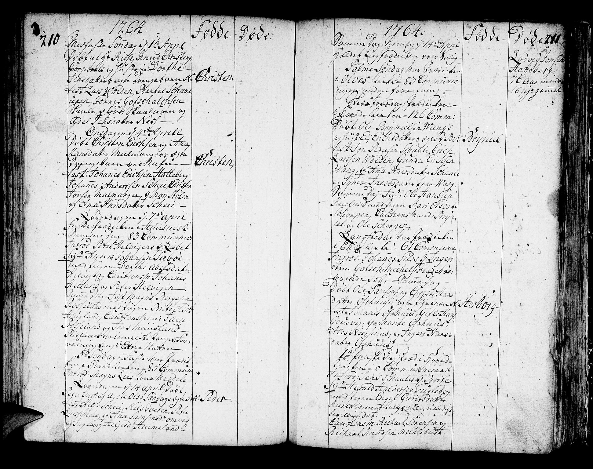 Kvinnherad sokneprestembete, AV/SAB-A-76401/H/Haa: Parish register (official) no. A 3, 1754-1777, p. 210-211