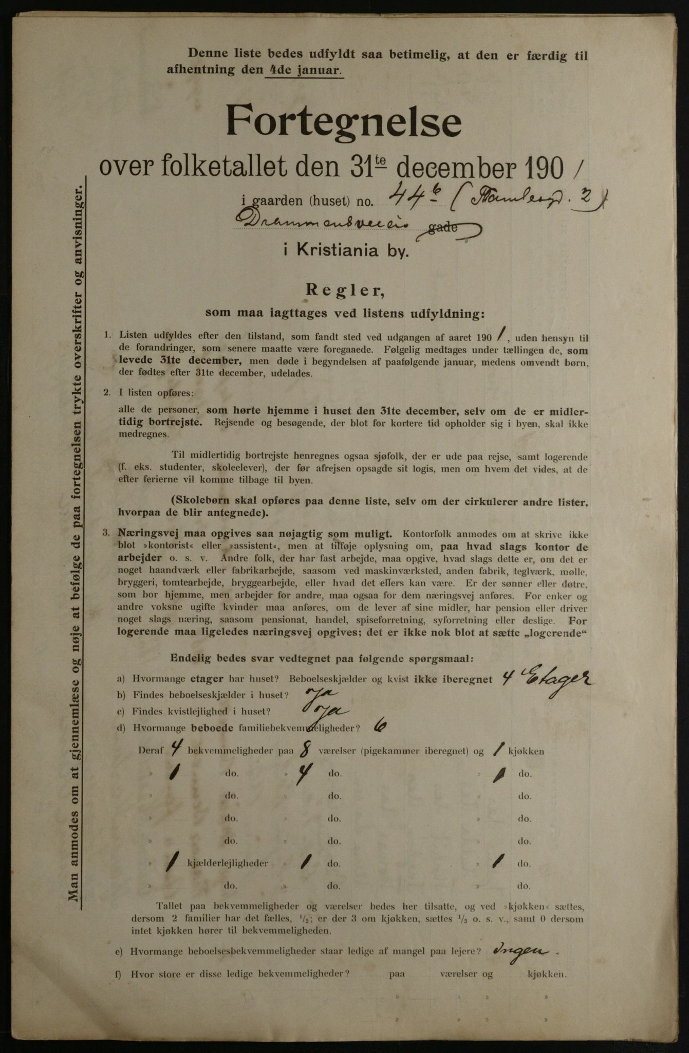 OBA, Municipal Census 1901 for Kristiania, 1901, p. 16742