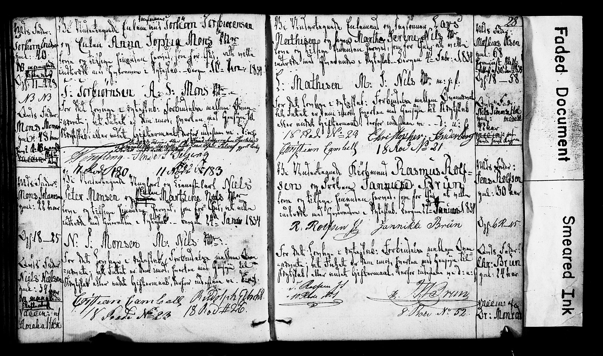 Domkirken sokneprestembete, AV/SAB-A-74801: Best man's statements no. II.5.3, 1832-1845, p. 28
