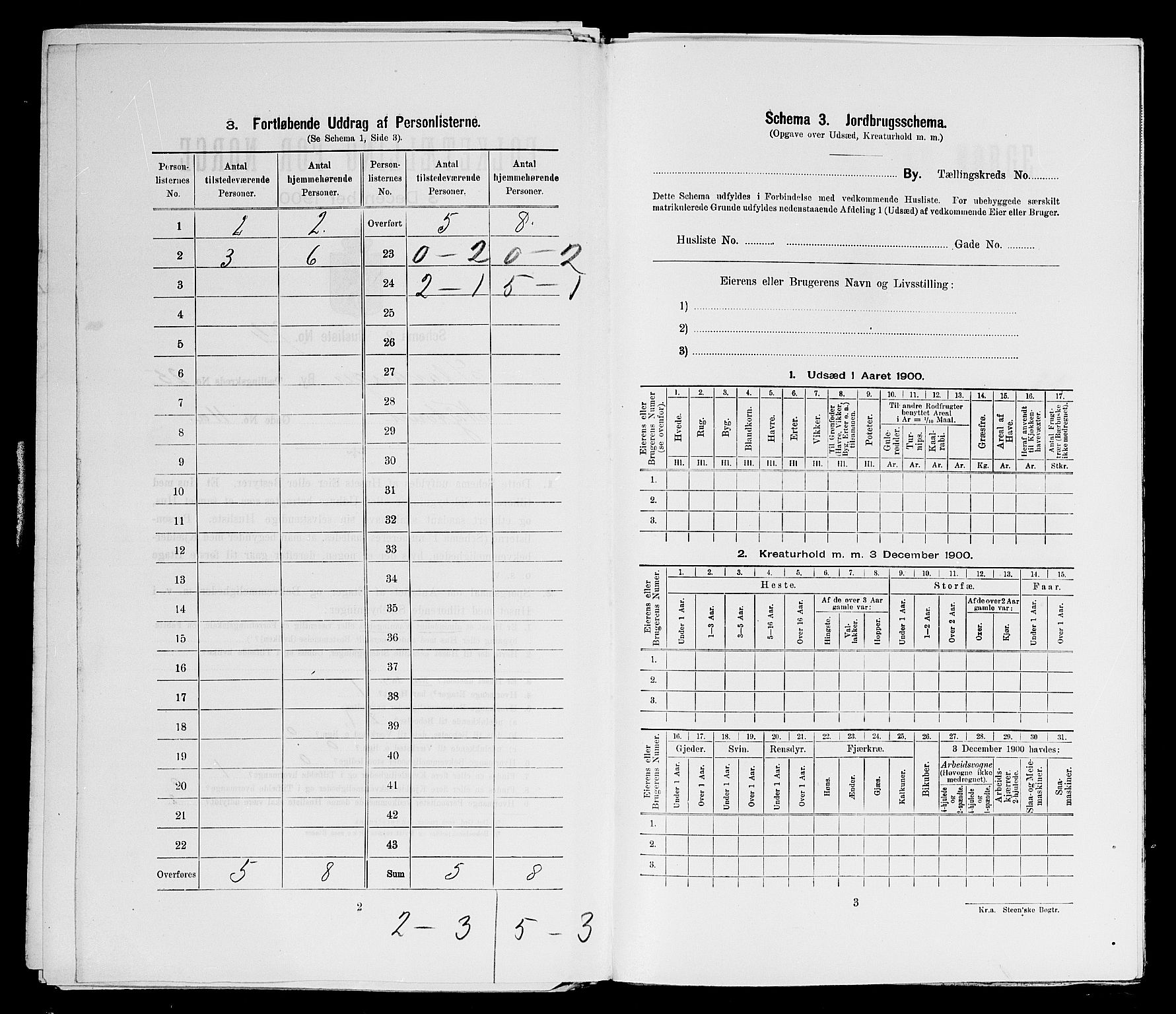 SAST, 1900 census for Stavanger, 1900, p. 9798