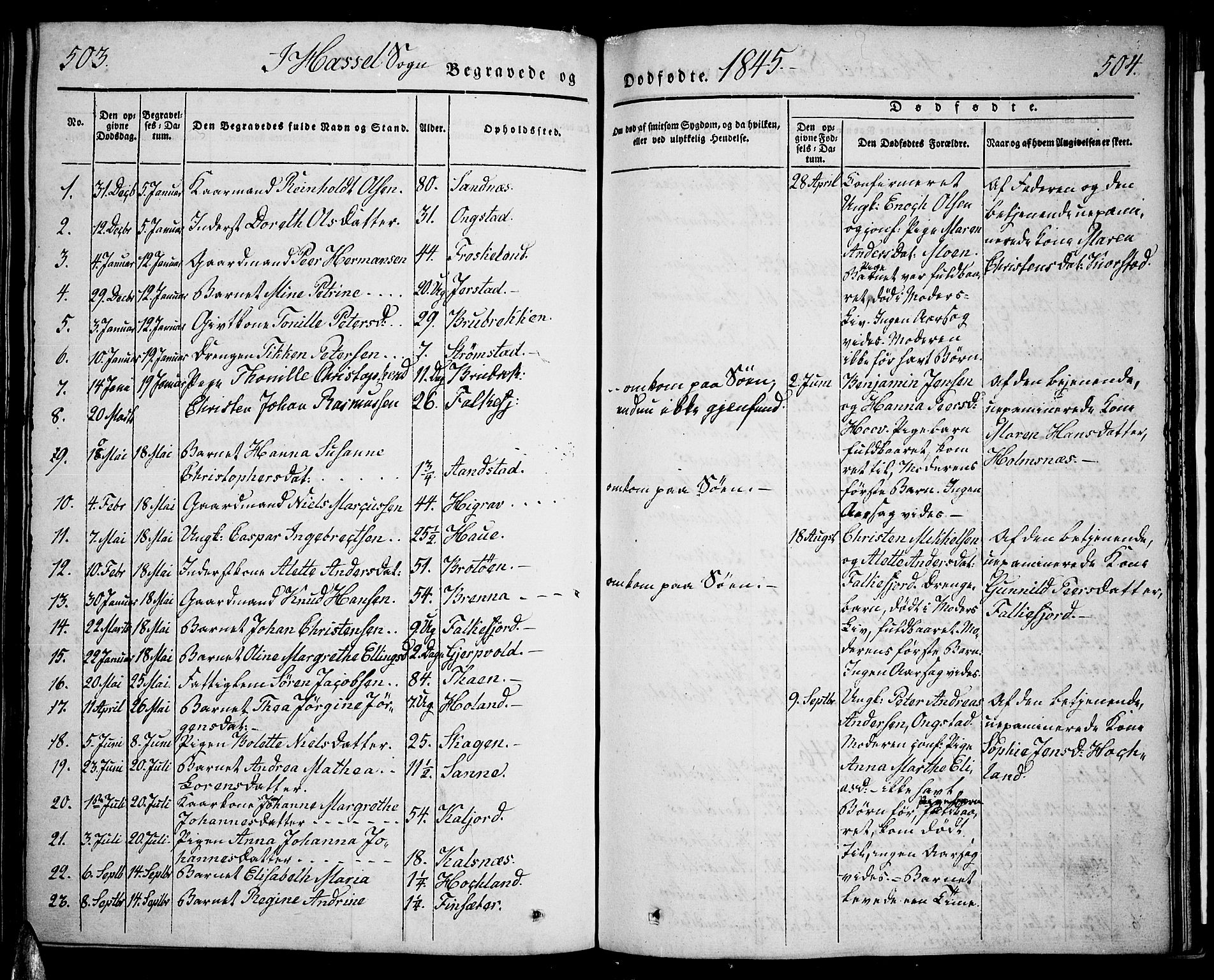 Ministerialprotokoller, klokkerbøker og fødselsregistre - Nordland, SAT/A-1459/888/L1239: Parish register (official) no. 888A06 /1, 1837-1849, p. 503-504