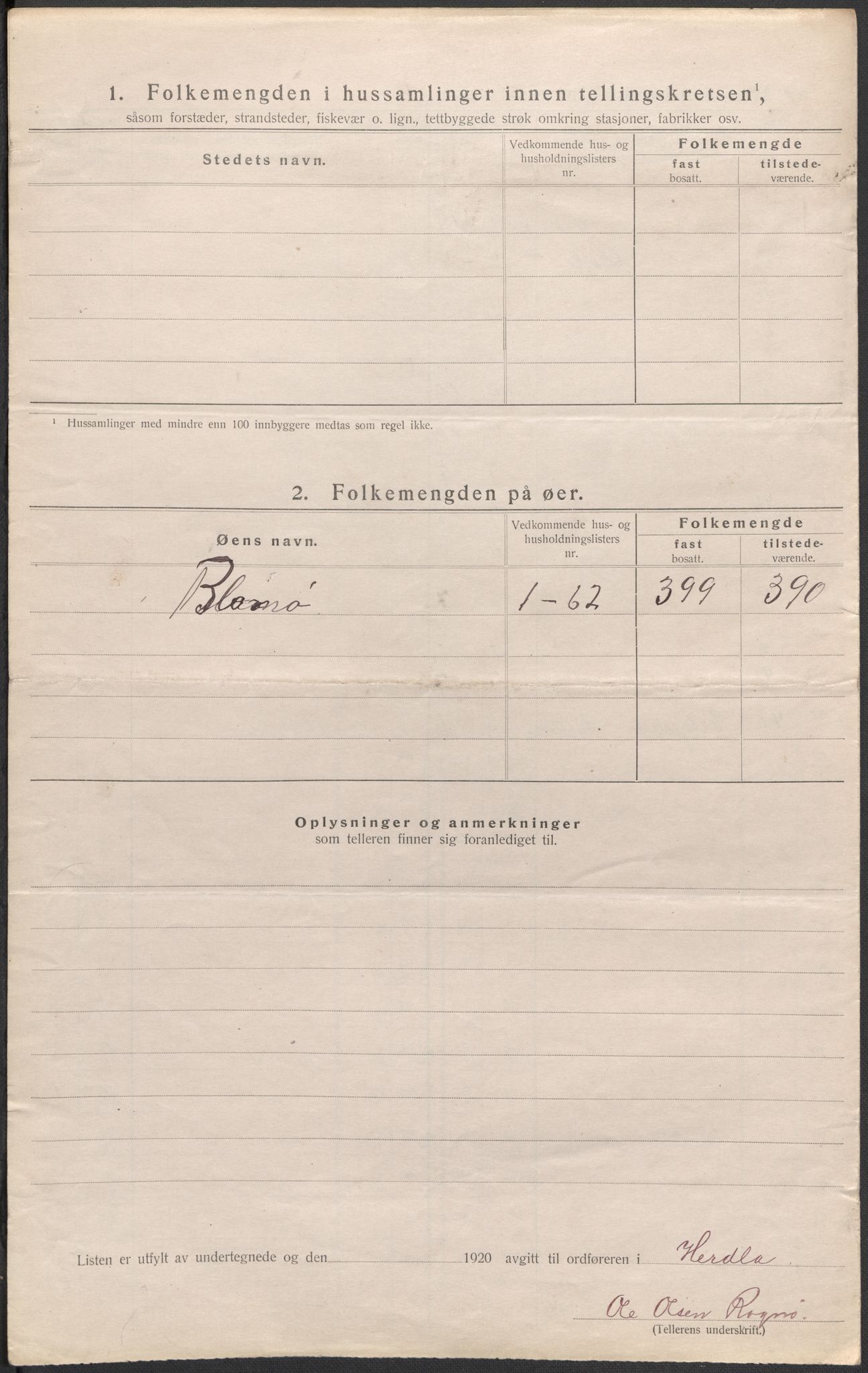 SAB, 1920 census for Herdla, 1920, p. 38