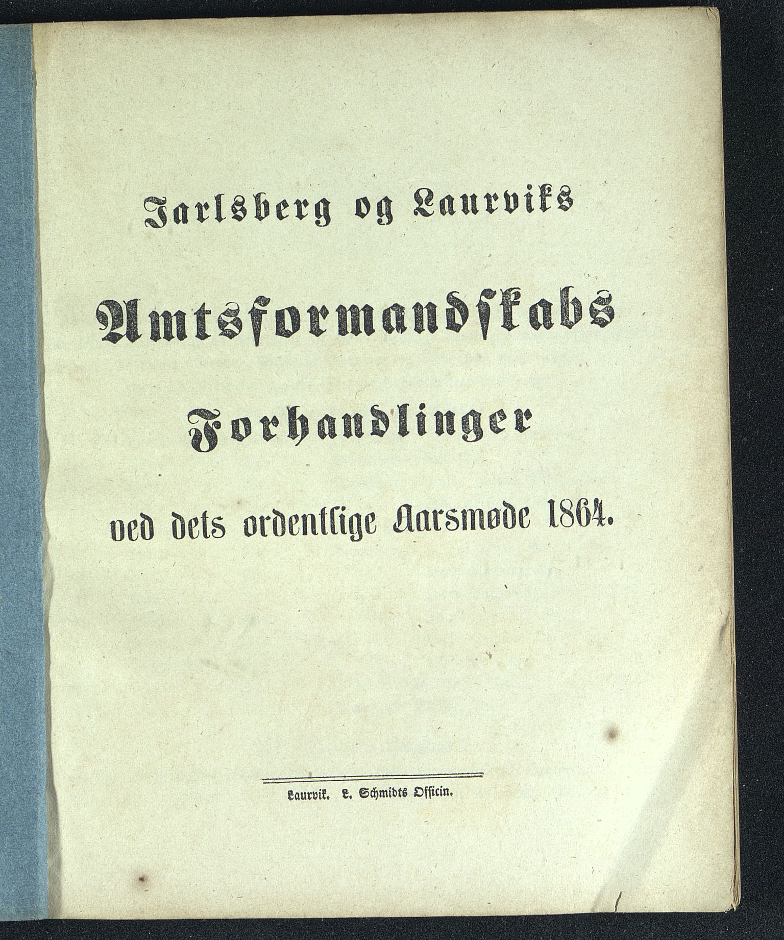 Vestfold fylkeskommune. Fylkestinget, VEMU/A-1315/A/Ab/Abb/L0010: Fylkestingsforhandlinger, 1864