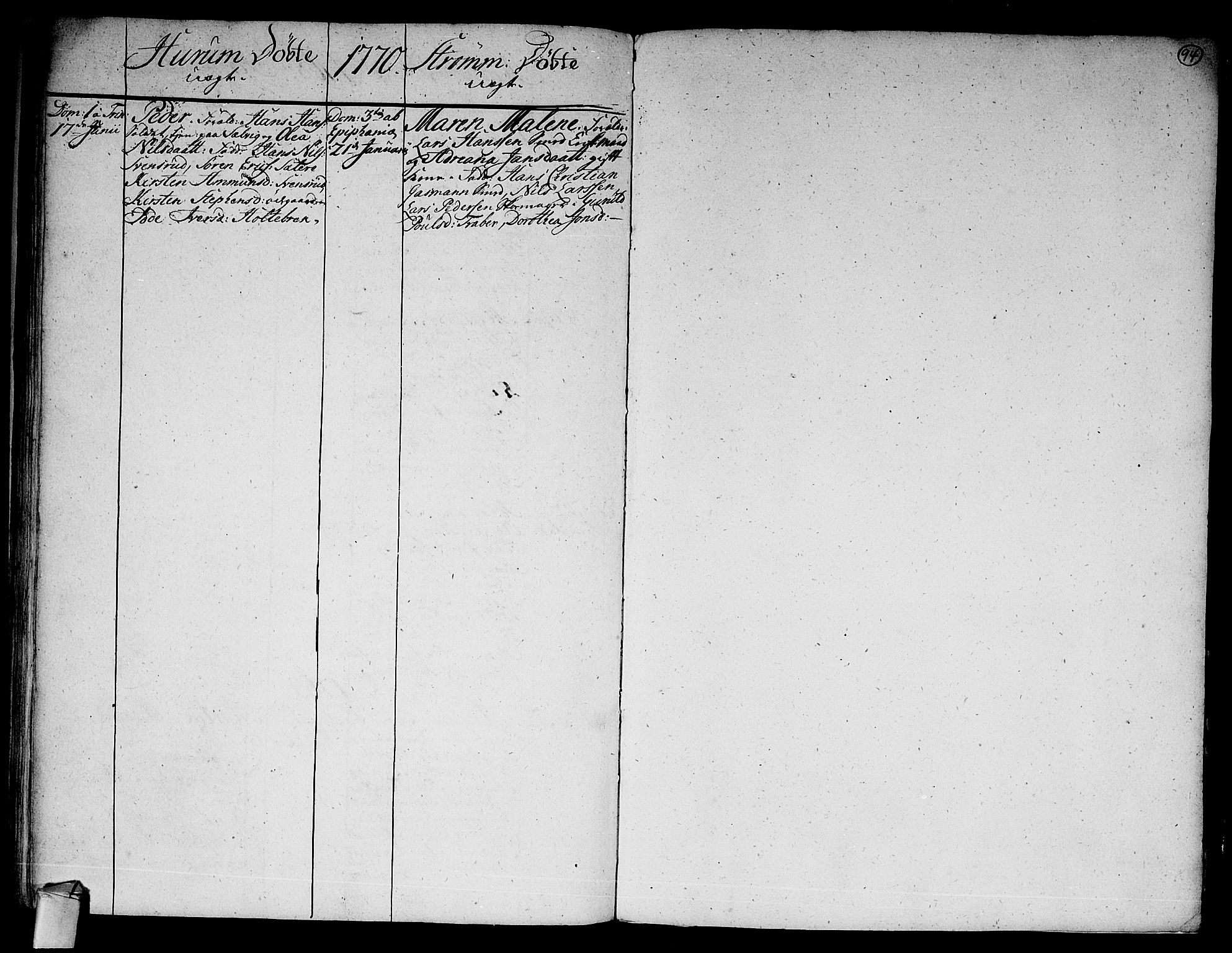 Hurum kirkebøker, SAKO/A-229/F/Fa/L0006: Parish register (official) no. 6, 1756-1770, p. 94