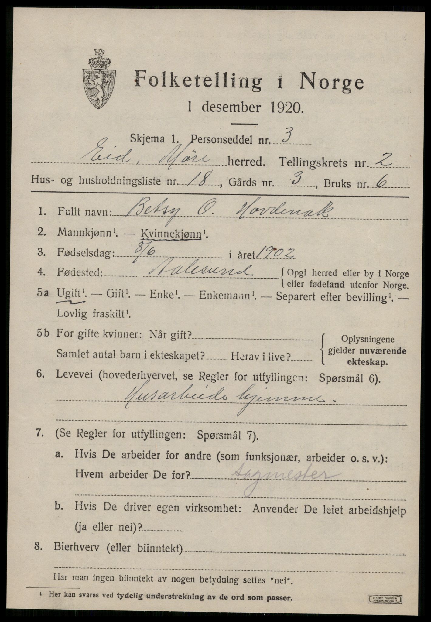 SAT, 1920 census for Eid, 1920, p. 715