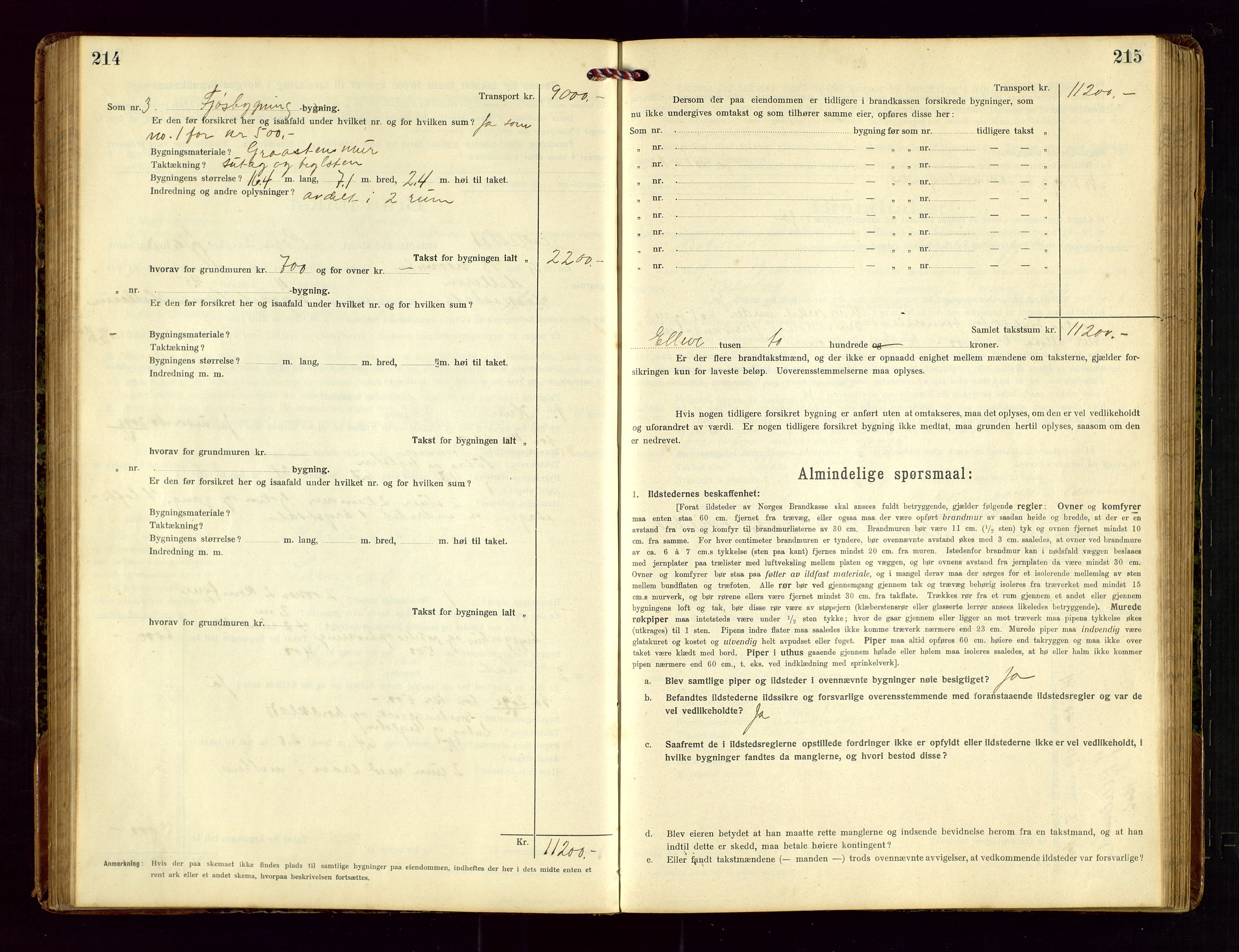 Heskestad lensmannskontor, AV/SAST-A-100304/Gob/L0002: "Brandtakstprotokol", 1915-1922, p. 214-215