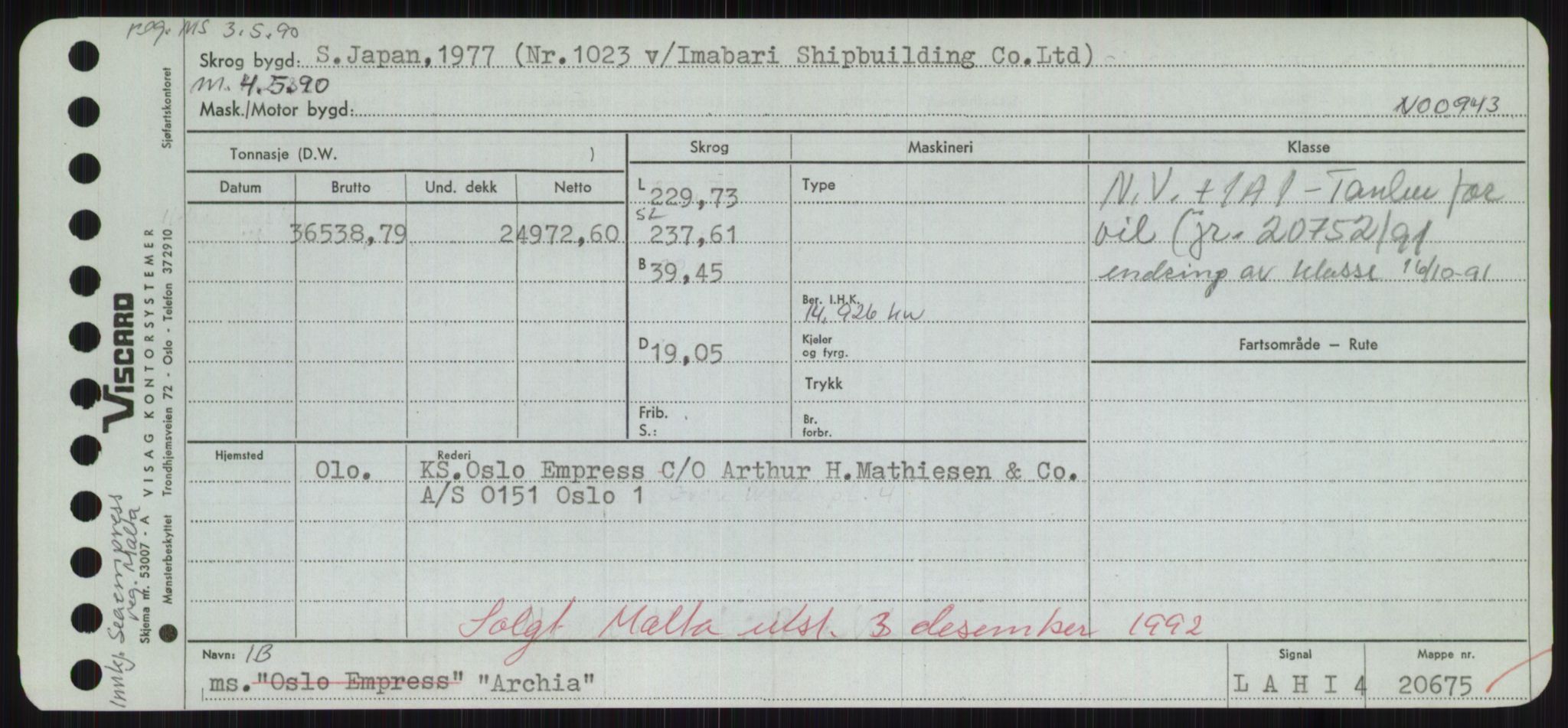 Sjøfartsdirektoratet med forløpere, Skipsmålingen, RA/S-1627/H/Hd/L0002: Fartøy, Apa-Axe, p. 41