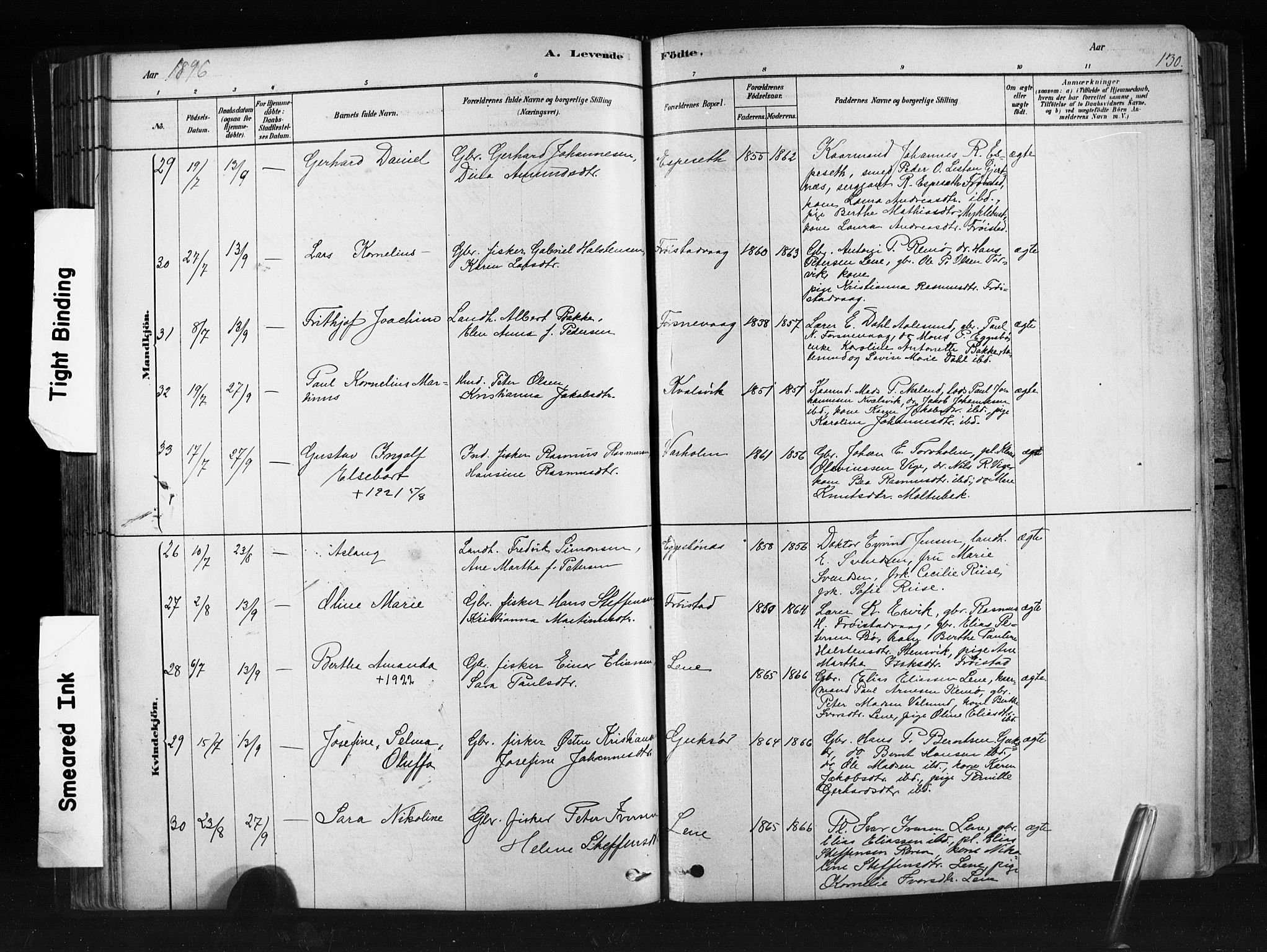 Ministerialprotokoller, klokkerbøker og fødselsregistre - Møre og Romsdal, AV/SAT-A-1454/507/L0073: Parish register (official) no. 507A08, 1878-1904, p. 130