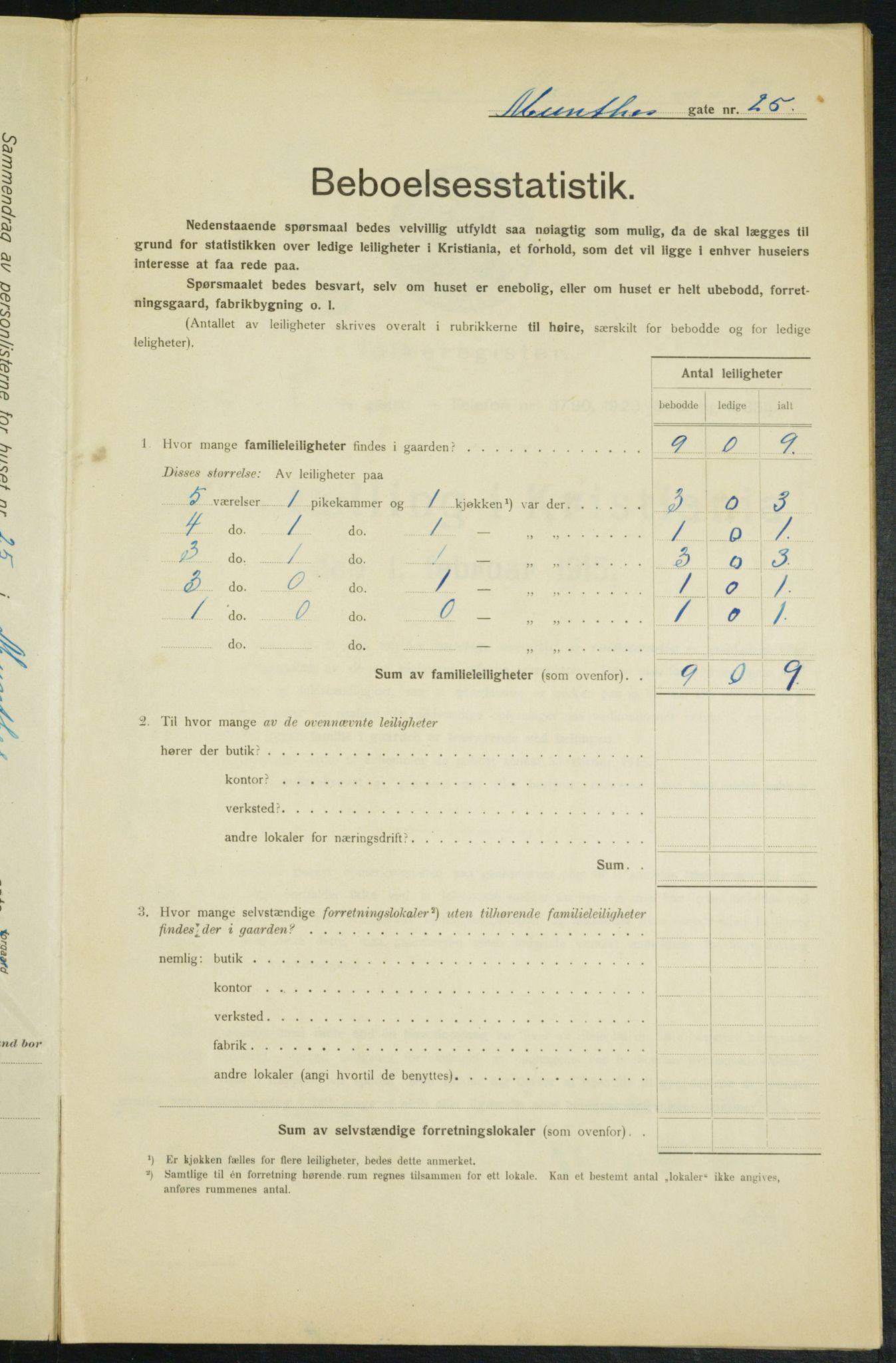 OBA, Municipal Census 1915 for Kristiania, 1915, p. 67551