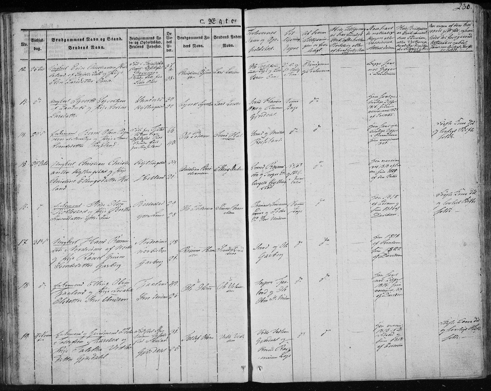 Lye sokneprestkontor, AV/SAST-A-101794/001/30BA/L0004: Parish register (official) no. A 4, 1826-1841, p. 230