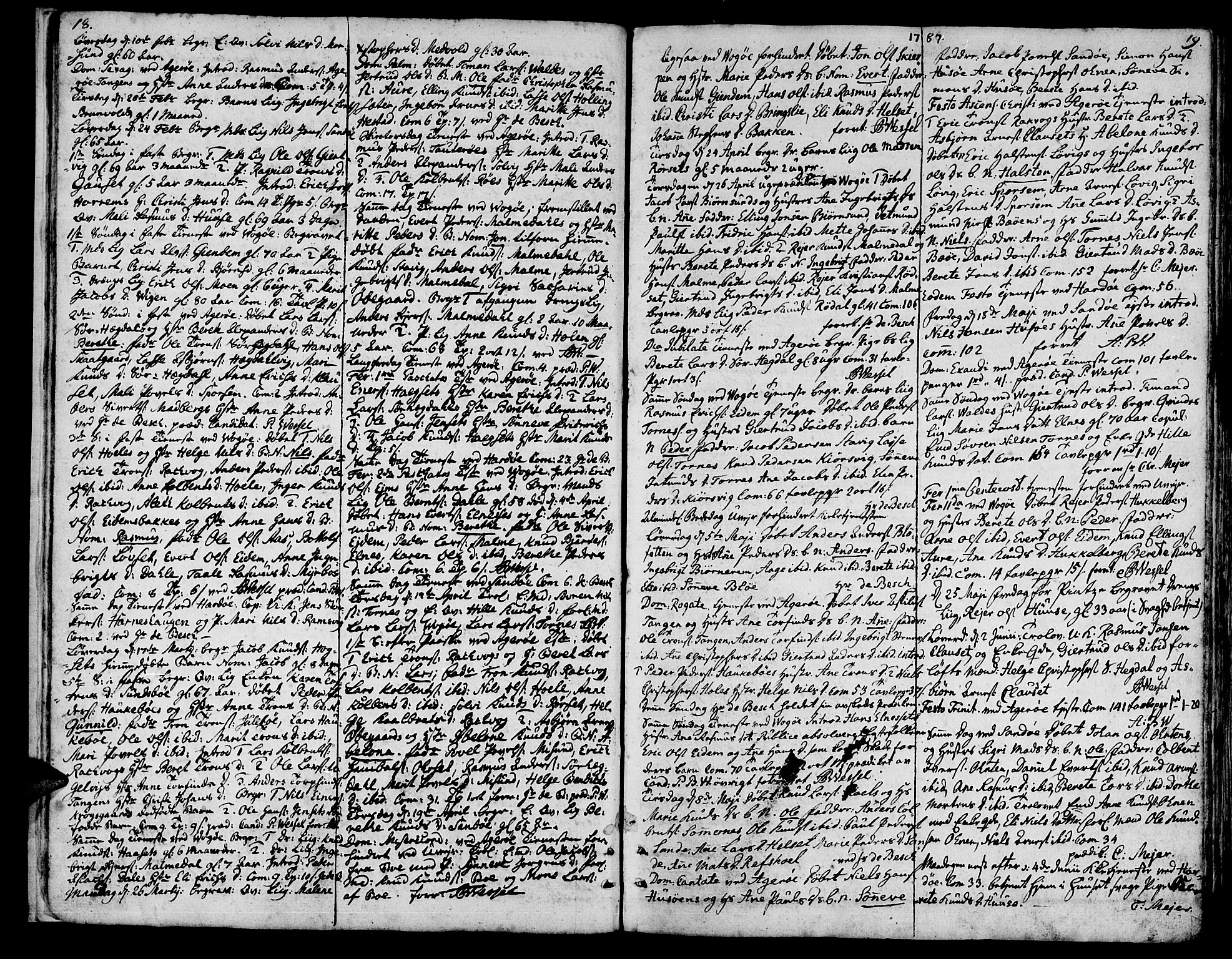 Ministerialprotokoller, klokkerbøker og fødselsregistre - Møre og Romsdal, AV/SAT-A-1454/560/L0717: Parish register (official) no. 560A01, 1785-1808, p. 18-19