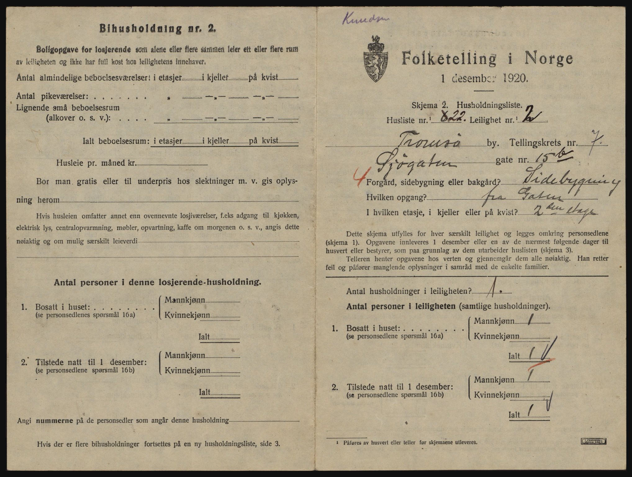 SATØ, 1920 census for Tromsø, 1920, p. 4313