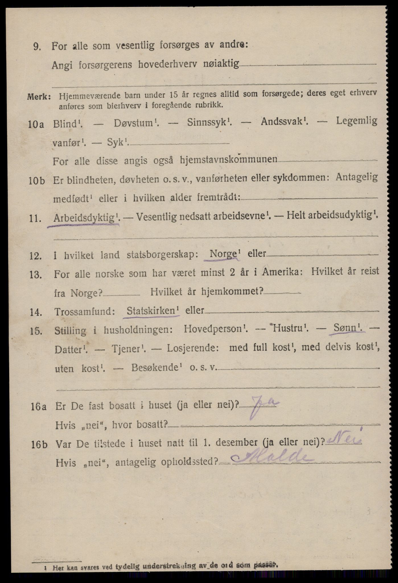 SAT, 1920 census for Aukra, 1920, p. 2690