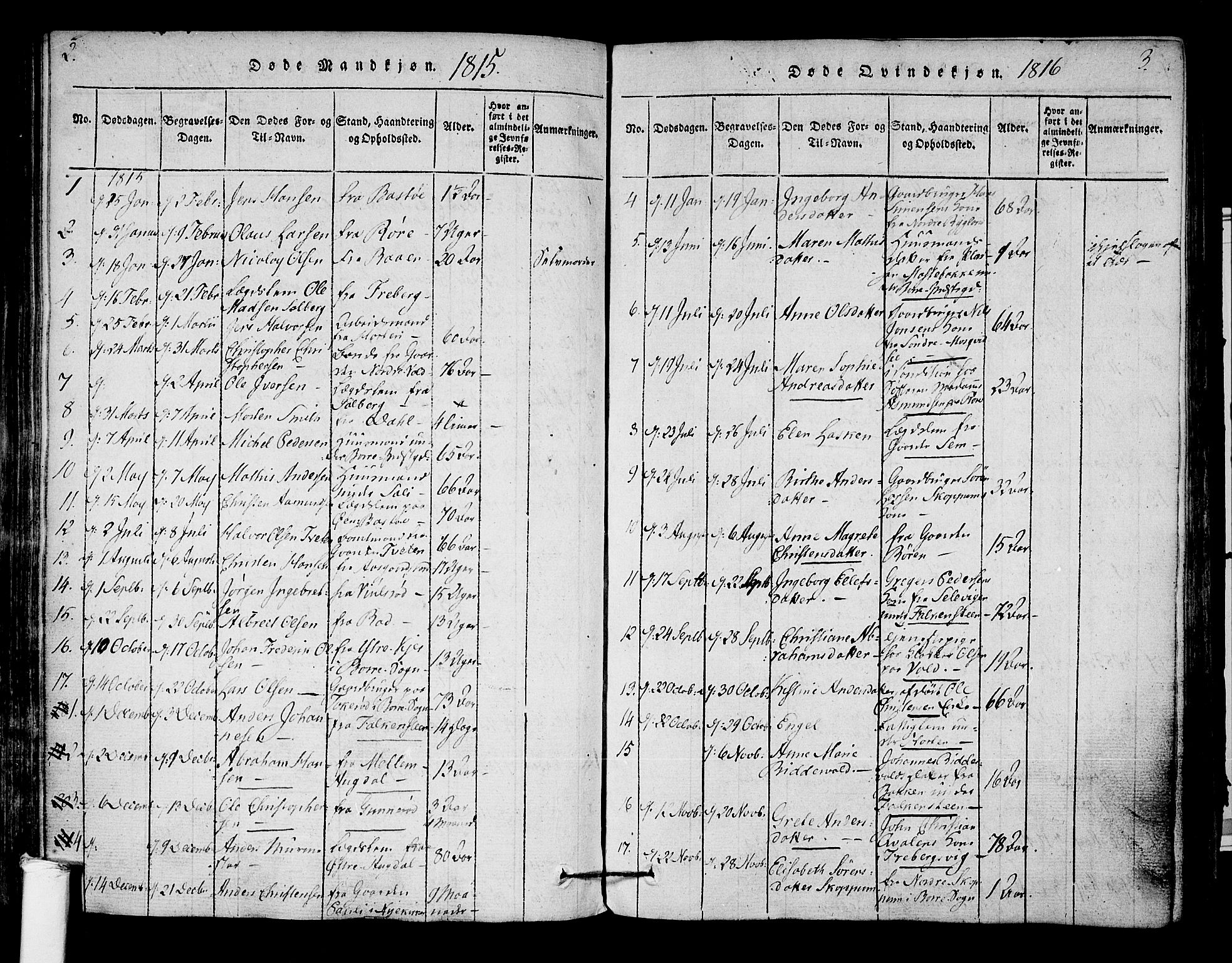 Borre kirkebøker, AV/SAKO-A-338/F/Fa/L0004: Parish register (official) no. I 4, 1815-1845, p. 2-3