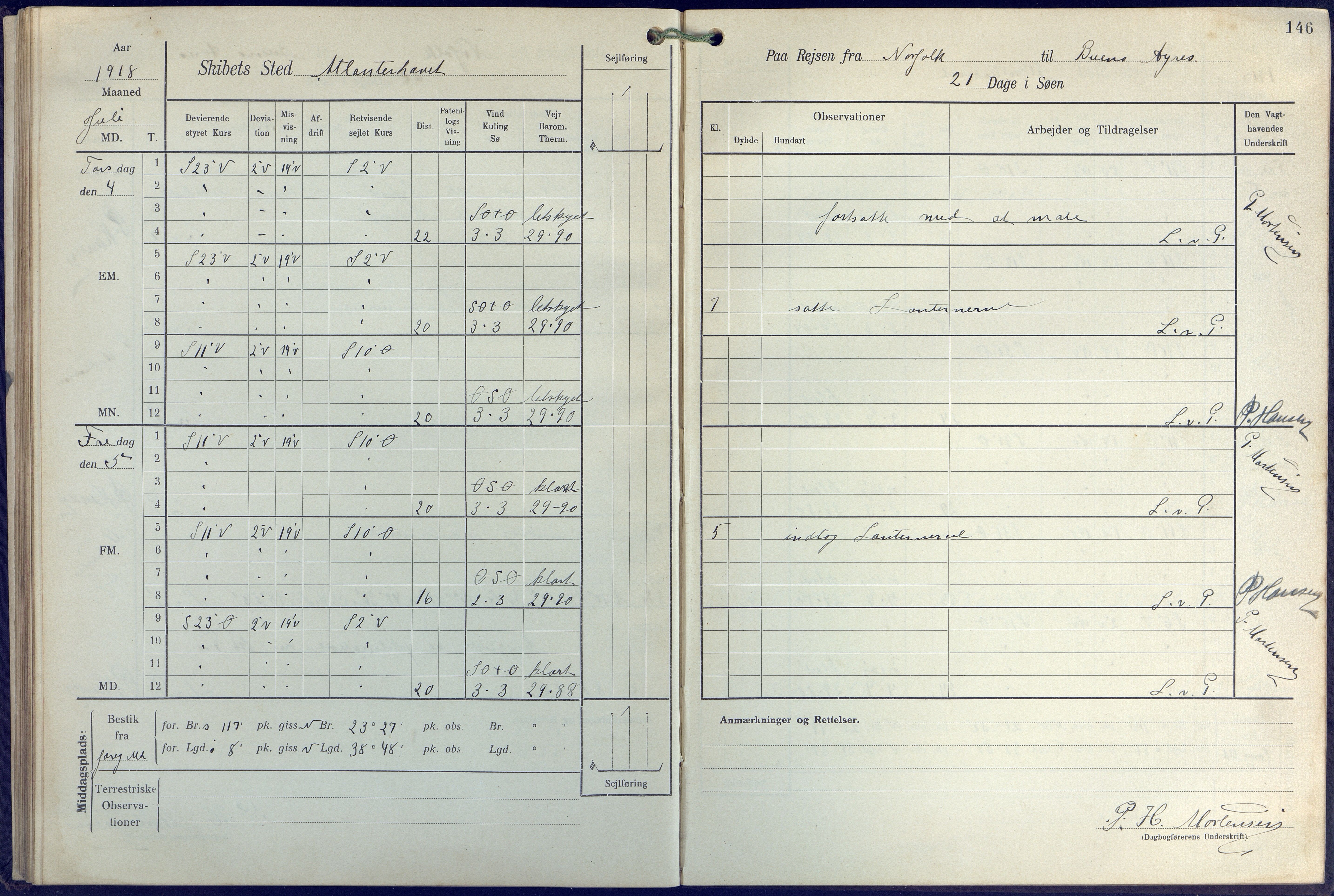 Fartøysarkivet, AAKS/PA-1934/F/L0271: Pehr Ugland (bark), 1917-1919, p. 146