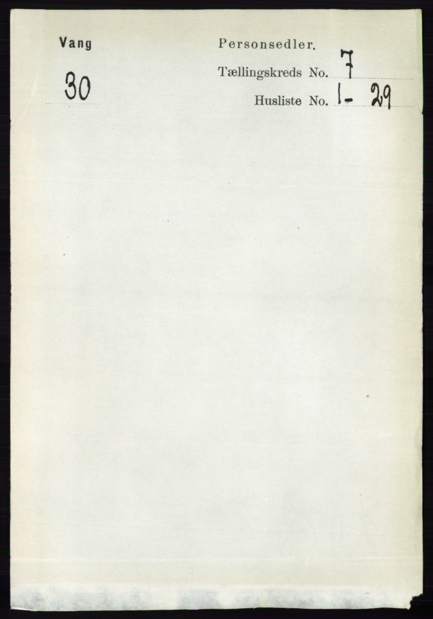 RA, 1891 census for 0414 Vang, 1891, p. 5025