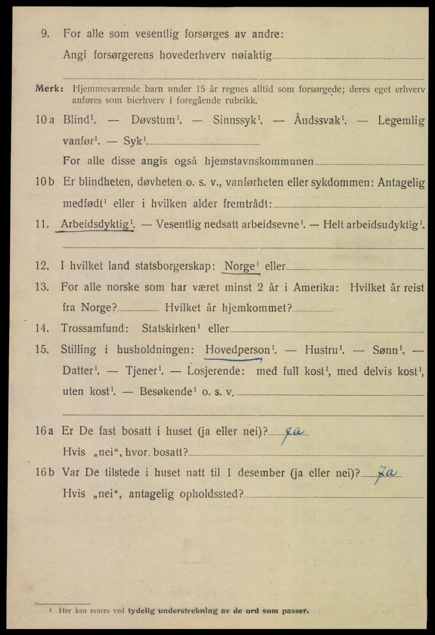 SAT, 1920 census for Namsos, 1920, p. 6332