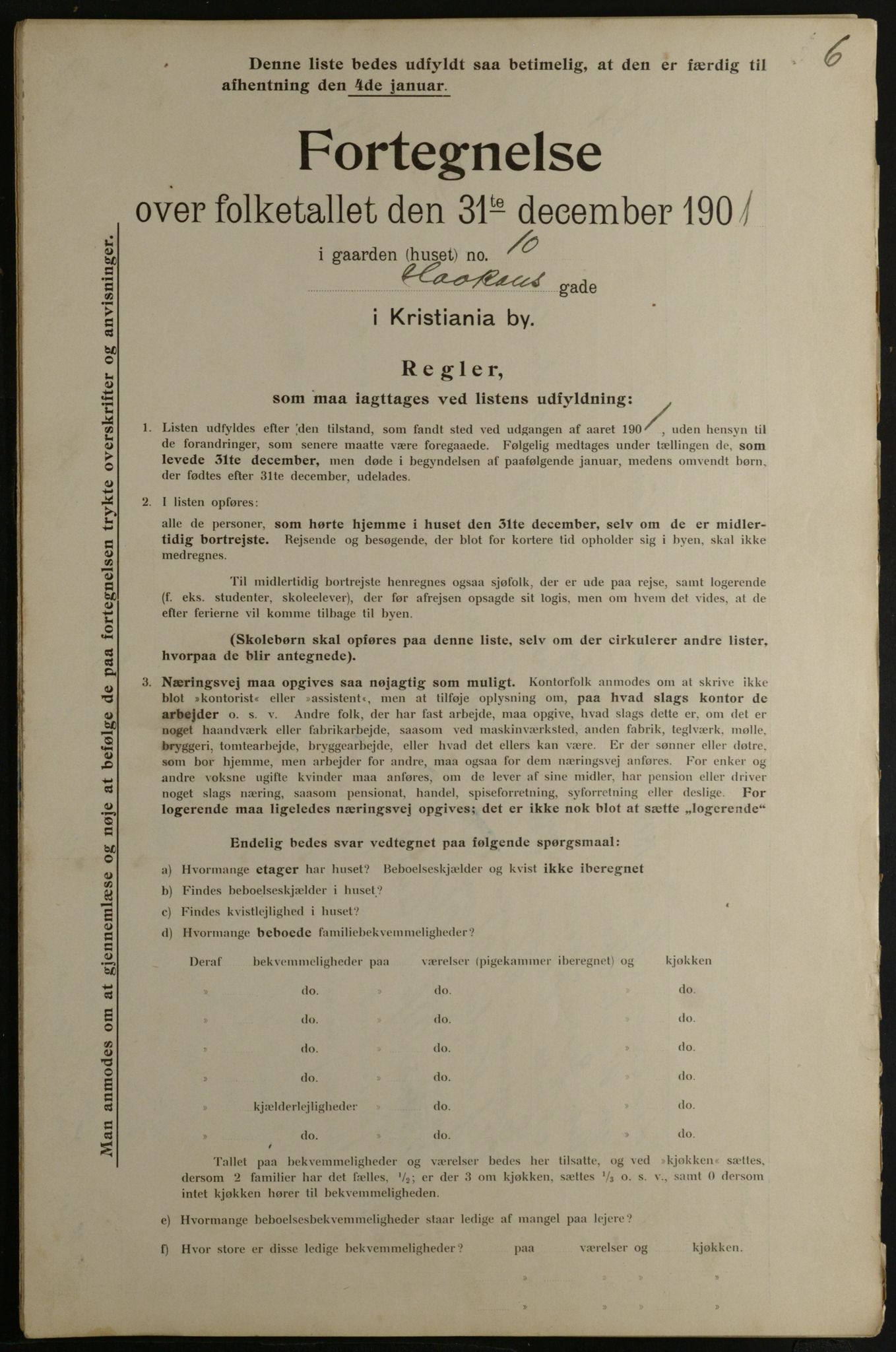 OBA, Municipal Census 1901 for Kristiania, 1901, p. 6741