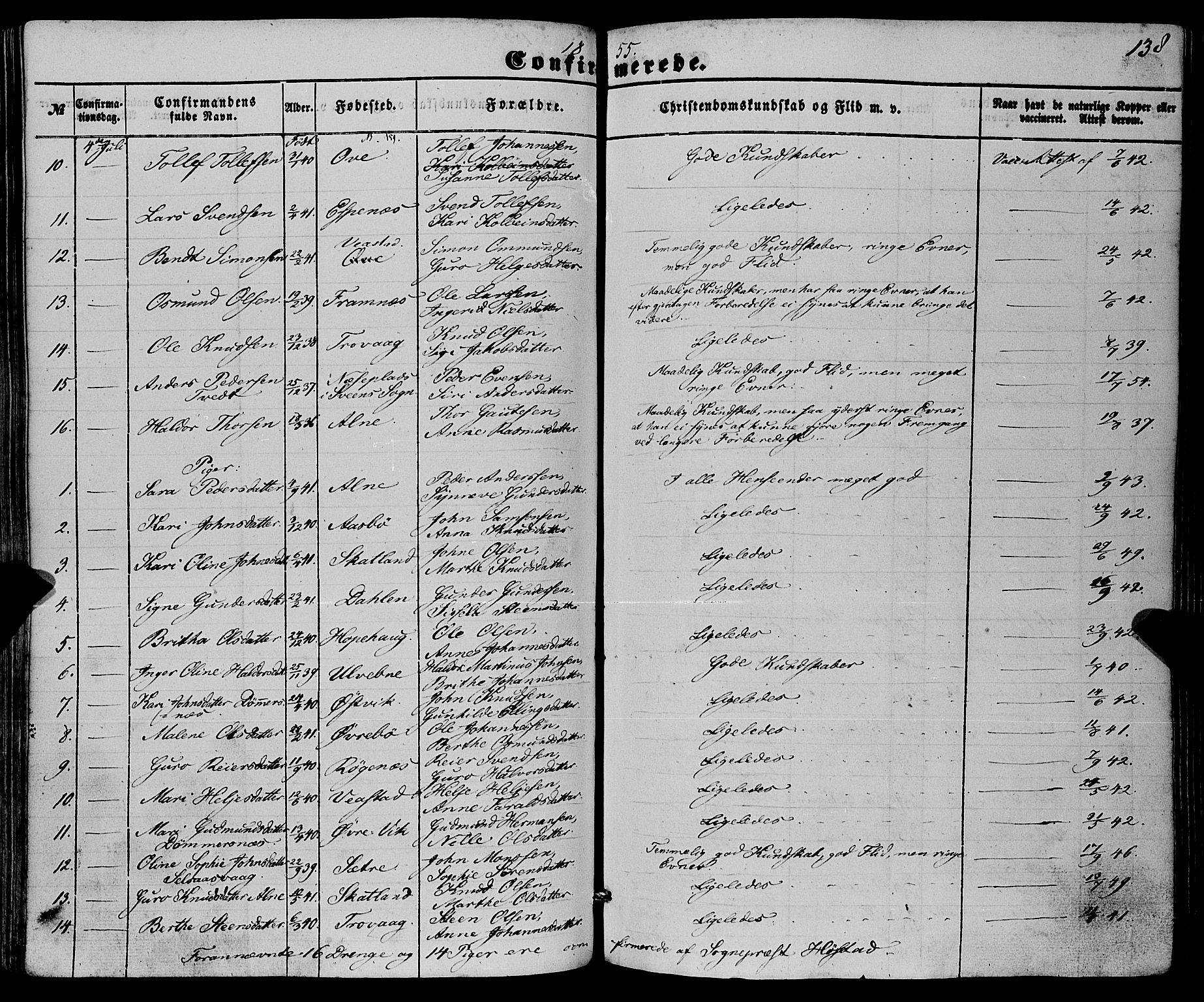Fjelberg sokneprestembete, SAB/A-75201/H/Haa: Parish register (official) no. A 7, 1851-1867, p. 138