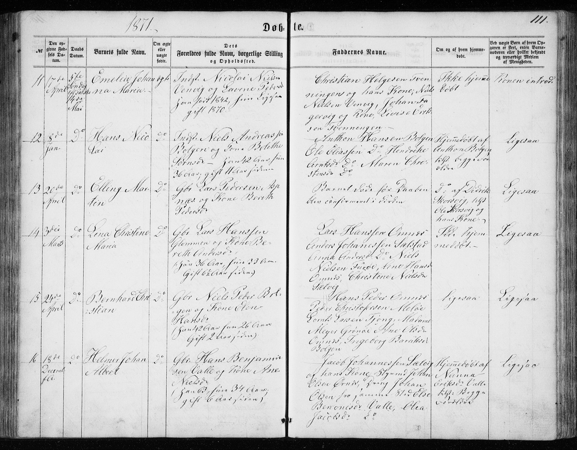 Ministerialprotokoller, klokkerbøker og fødselsregistre - Nordland, SAT/A-1459/843/L0634: Parish register (copy) no. 843C03, 1860-1884, p. 111