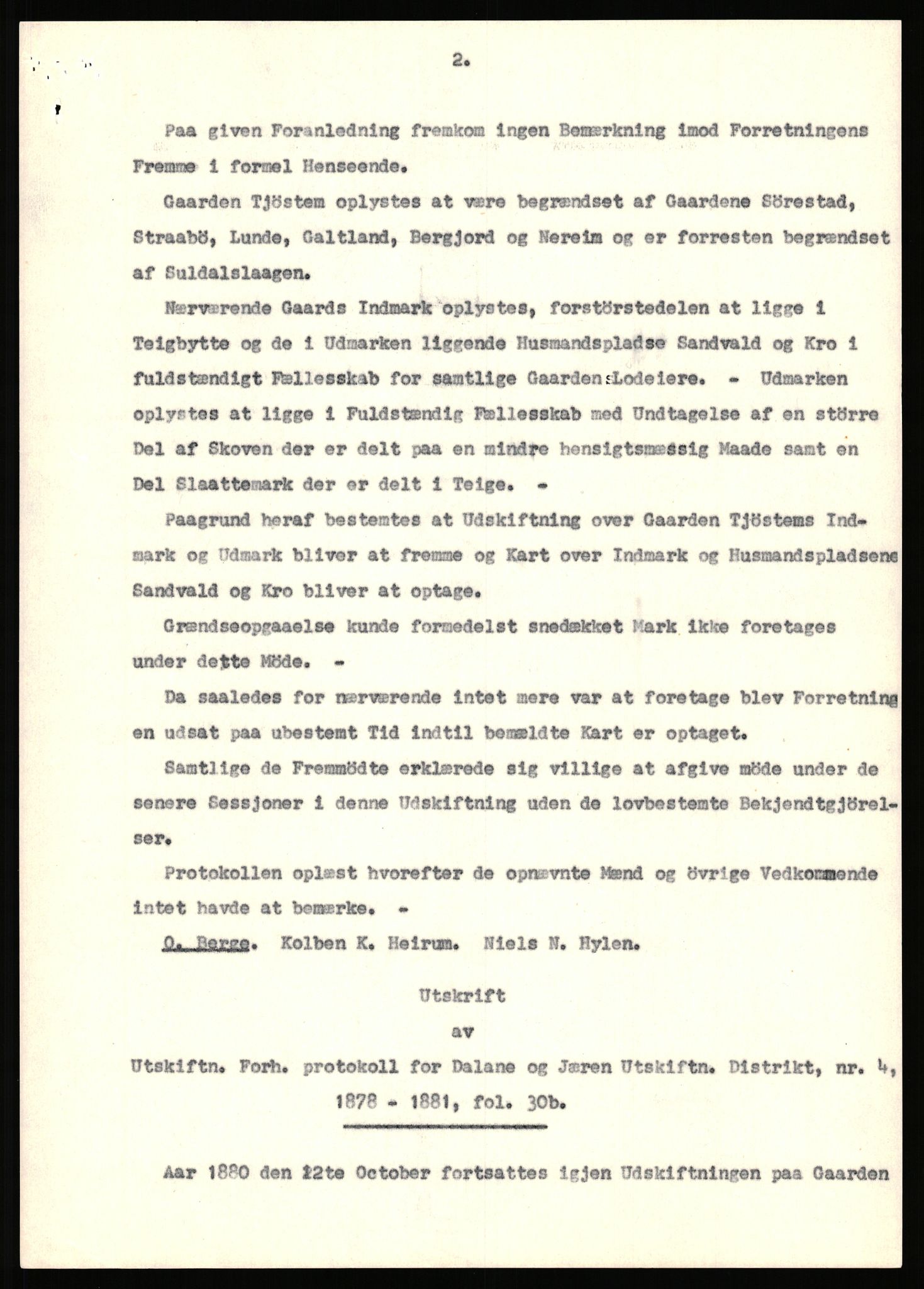 Statsarkivet i Stavanger, AV/SAST-A-101971/03/Y/Yj/L0087: Avskrifter sortert etter gårdsnavn: Tjemsland nordre - Todhammer, 1750-1930, p. 289