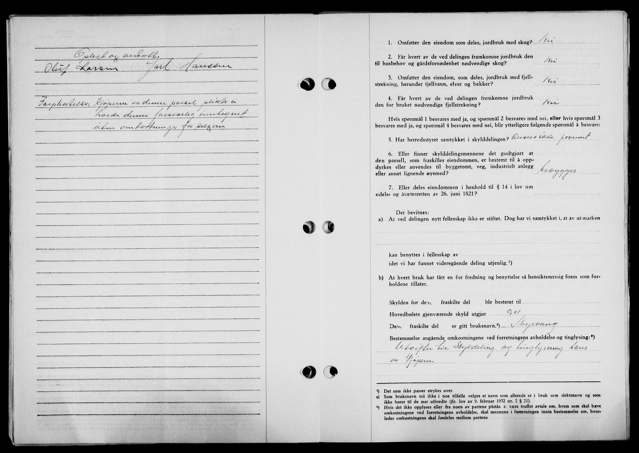 Lofoten sorenskriveri, SAT/A-0017/1/2/2C/L0020a: Mortgage book no. 20a, 1948-1949, Diary no: : 1052/1949