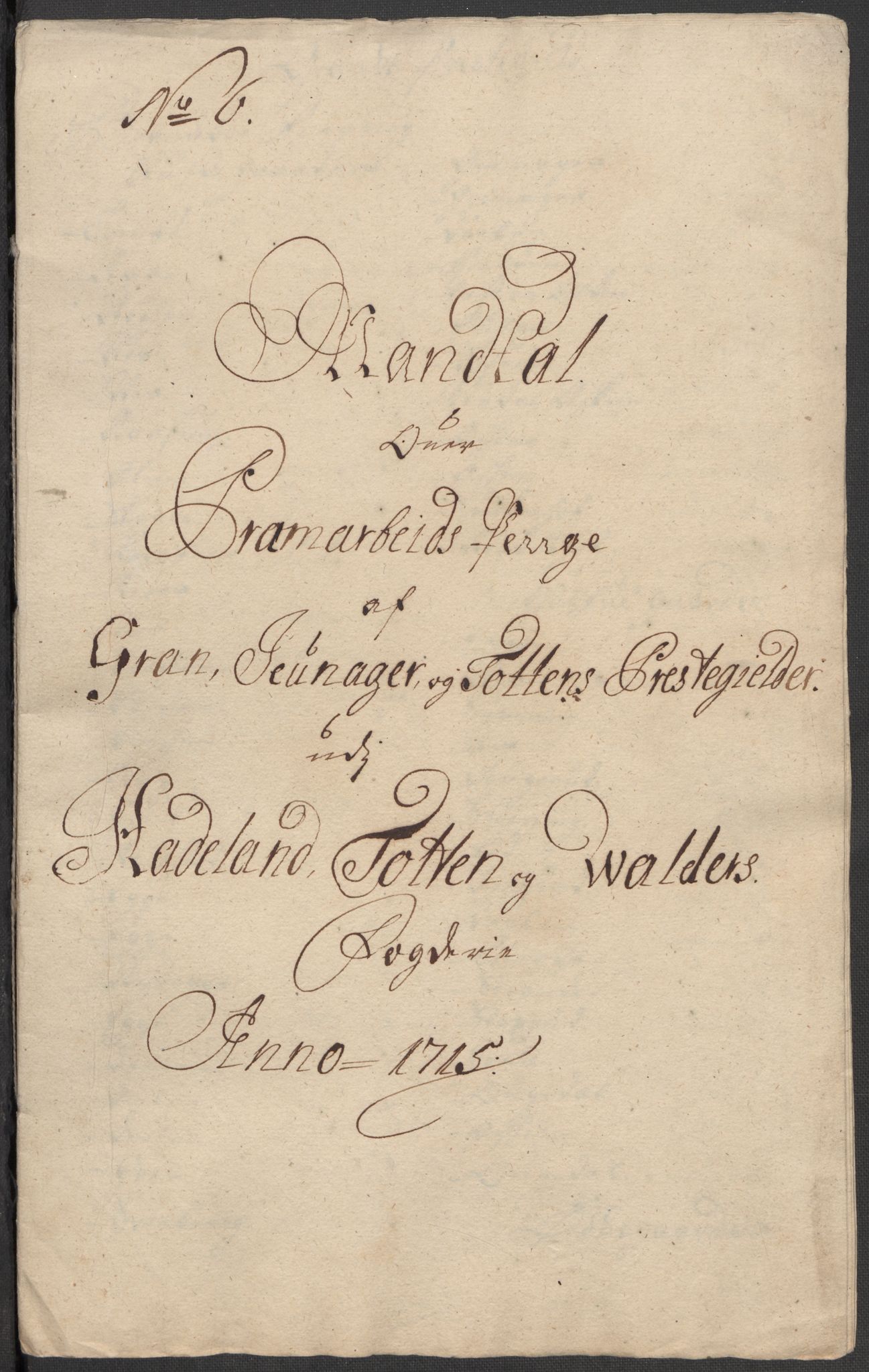 Rentekammeret inntil 1814, Reviderte regnskaper, Fogderegnskap, AV/RA-EA-4092/R18/L1314: Fogderegnskap Hadeland, Toten og Valdres, 1715, p. 312