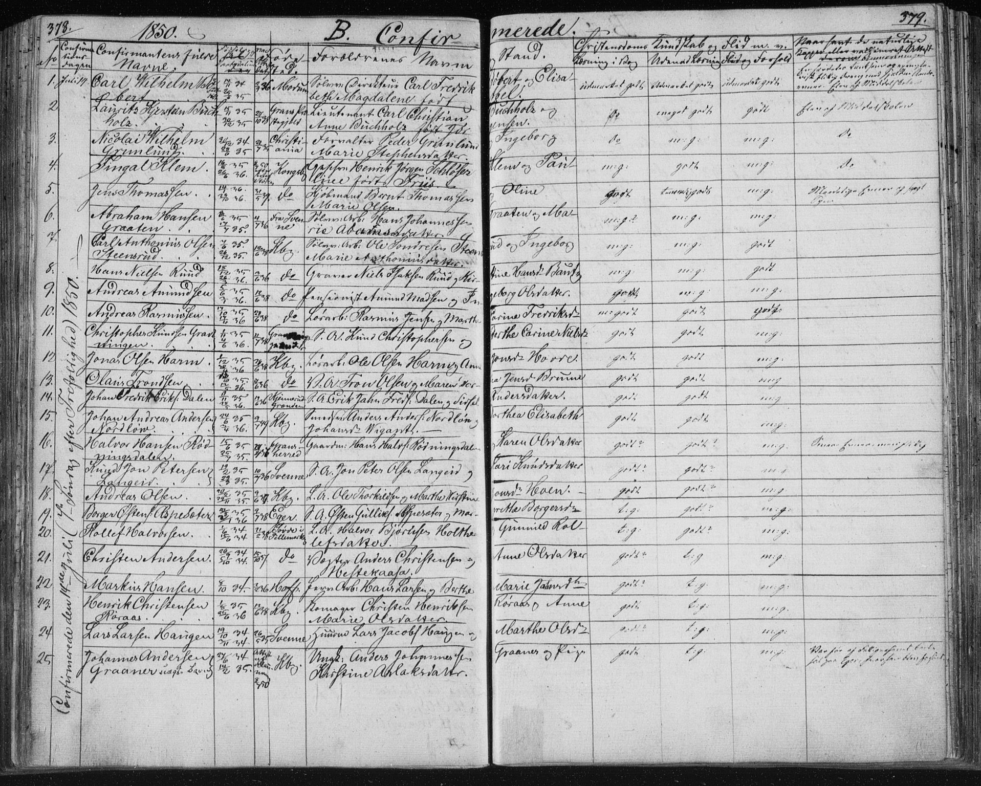 Kongsberg kirkebøker, SAKO/A-22/F/Fa/L0009: Parish register (official) no. I 9, 1839-1858, p. 378-379