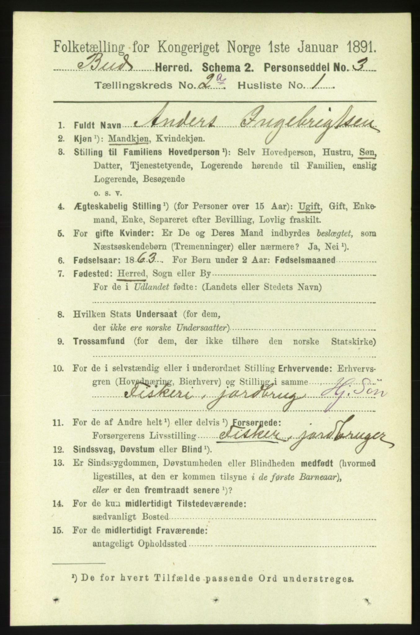 RA, 1891 census for 1549 Bud, 1891, p. 738