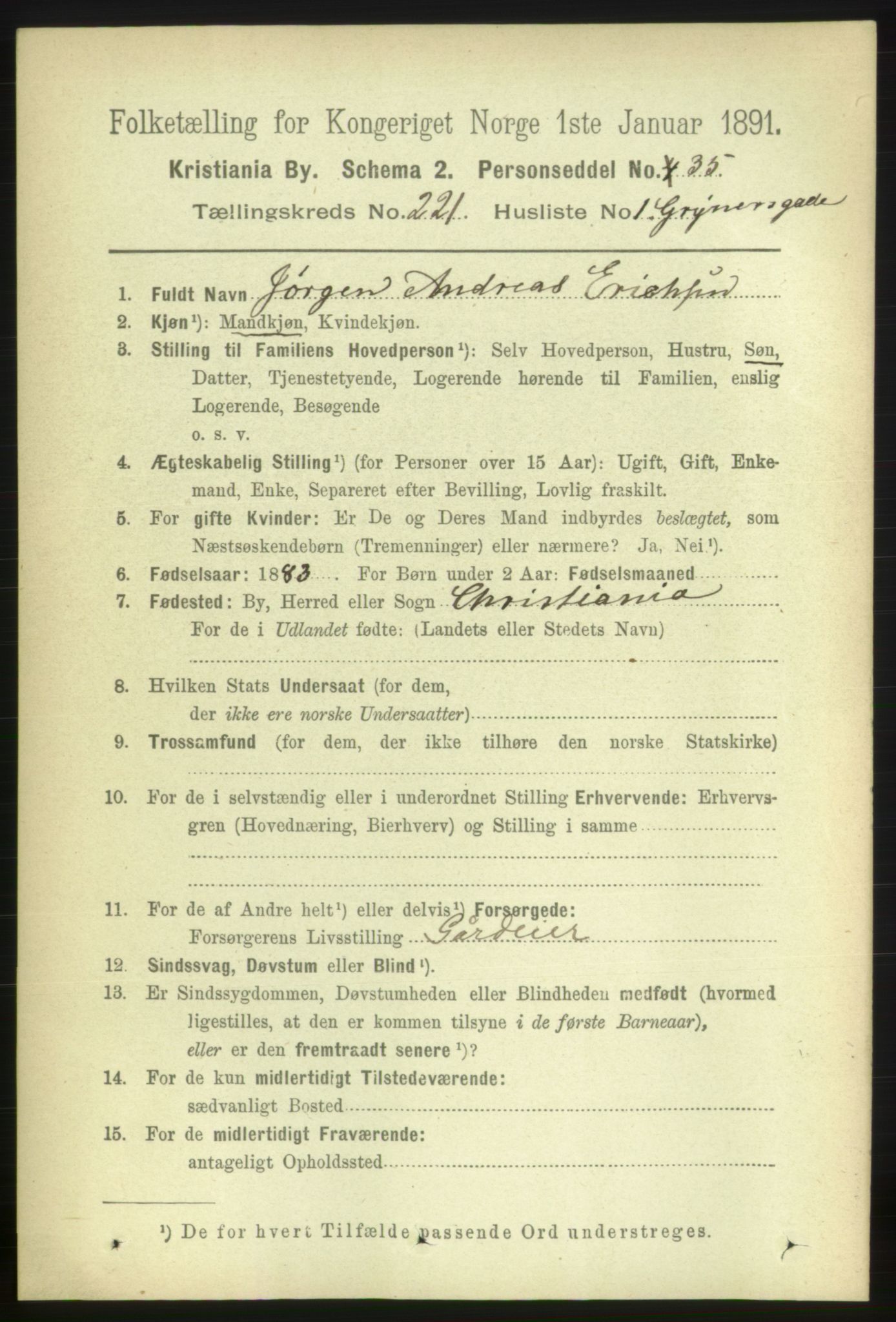 RA, 1891 census for 0301 Kristiania, 1891, p. 131907