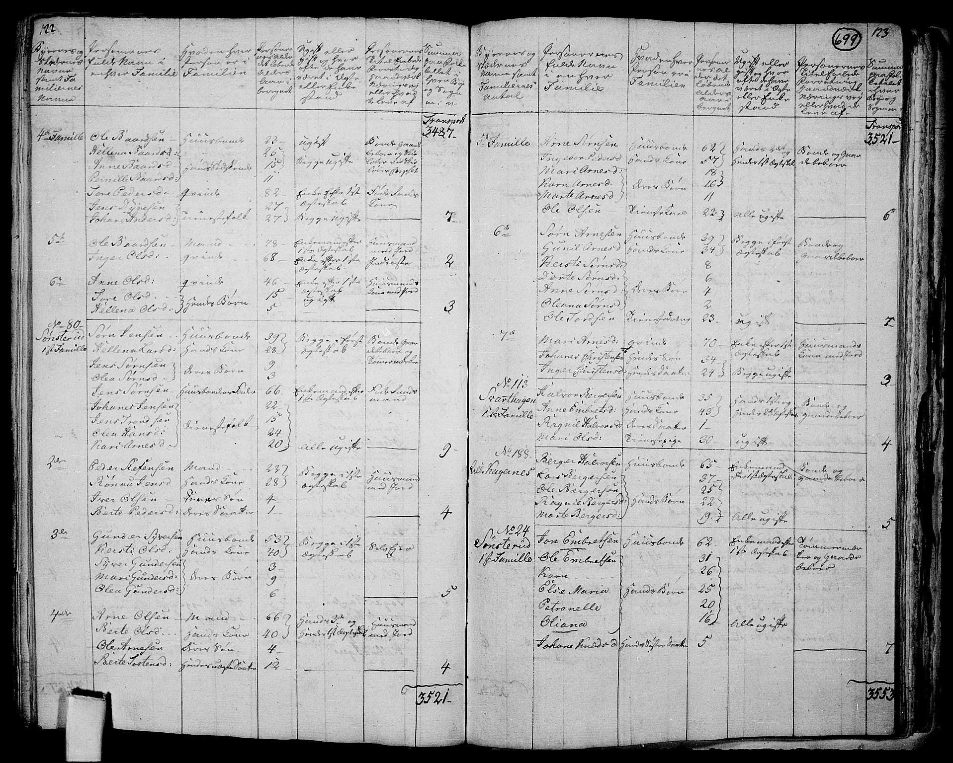 RA, 1801 census for 0424P Hof, 1801, p. 698b-699a