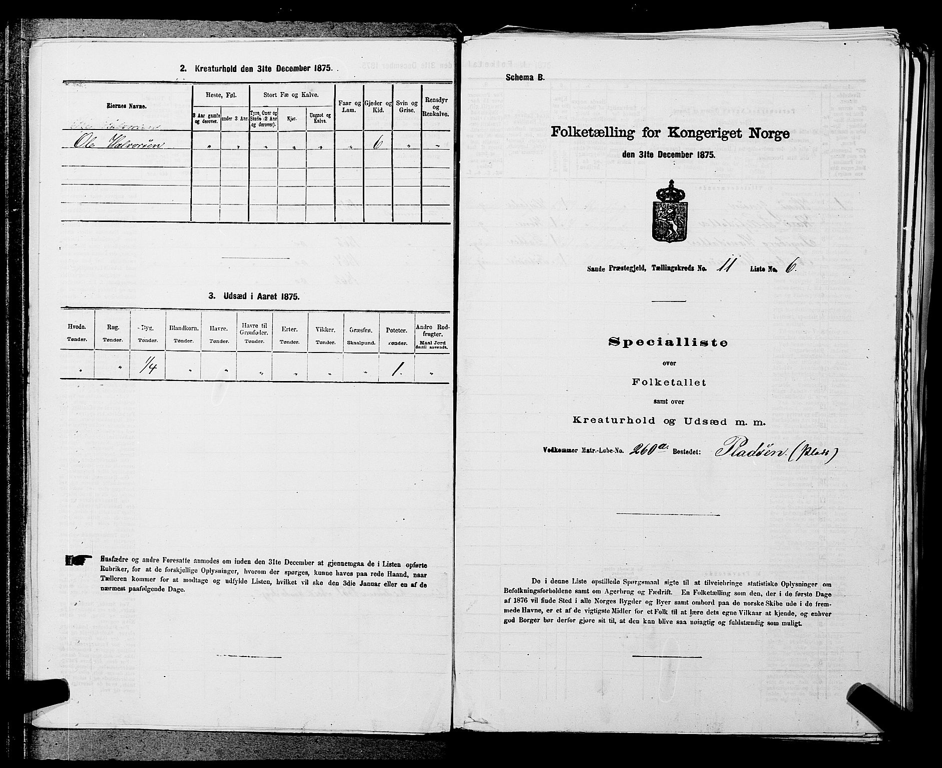 SAKO, 1875 census for 0822P Sauherad, 1875, p. 1317