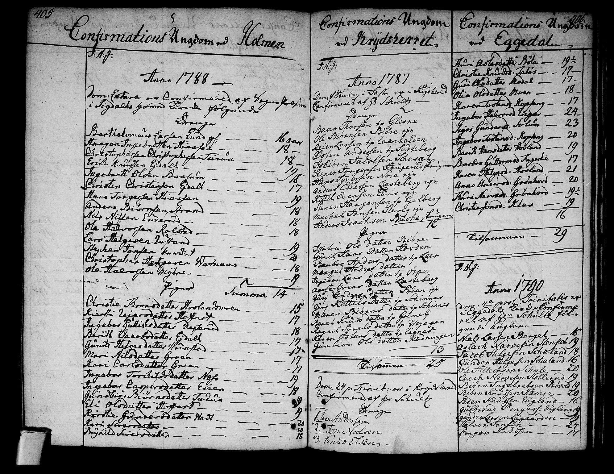 Sigdal kirkebøker, AV/SAKO-A-245/F/Fa/L0002: Parish register (official) no. I 2, 1778-1792, p. 405-406