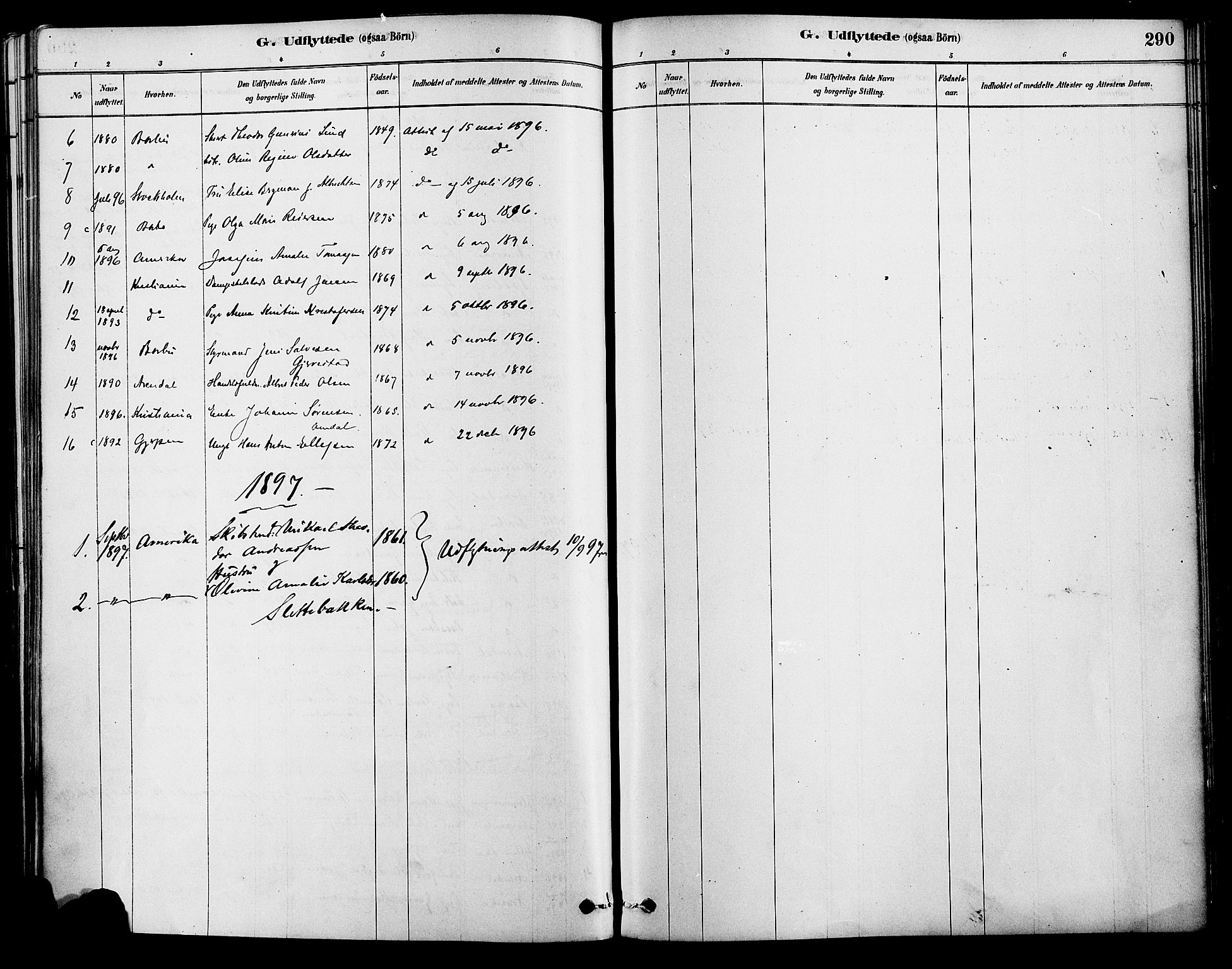 Tromøy sokneprestkontor, AV/SAK-1111-0041/F/Fa/L0009: Parish register (official) no. A 9, 1878-1896, p. 290