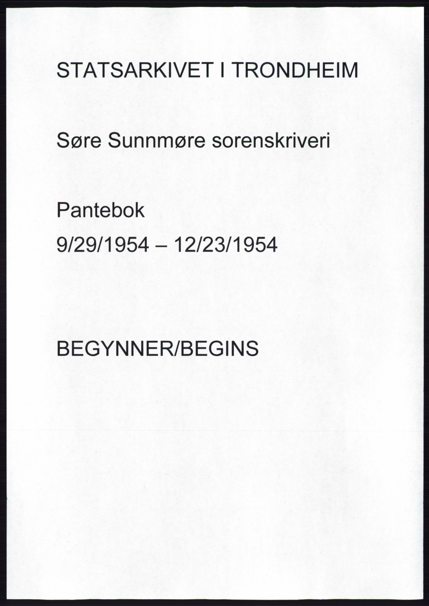 Søre Sunnmøre sorenskriveri, AV/SAT-A-4122/1/2/2C/L0099: Mortgage book no. 25A, 1954-1954